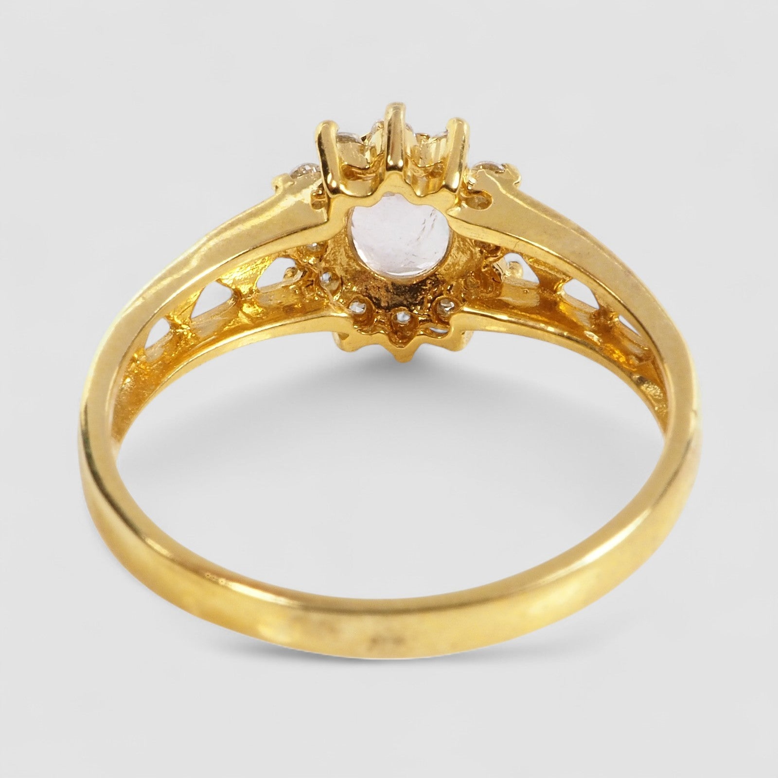 CHAMPAGNE SAPPHIRE 925 STERLING SILVER 24K GOLD PLATED RING