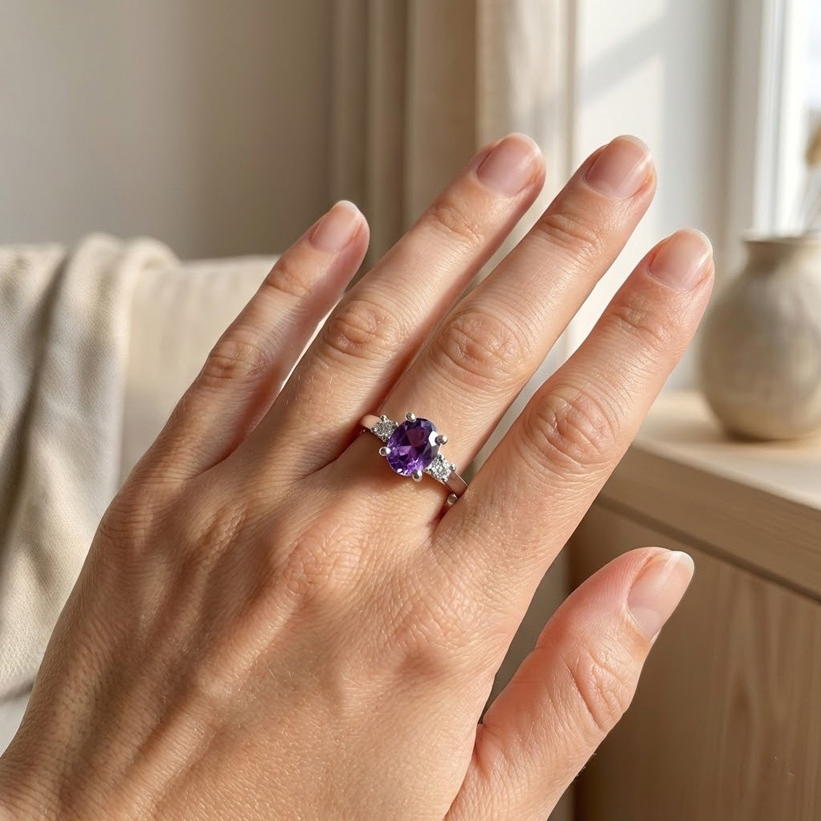 Violet Spinel 925 Sterling Silver Ring