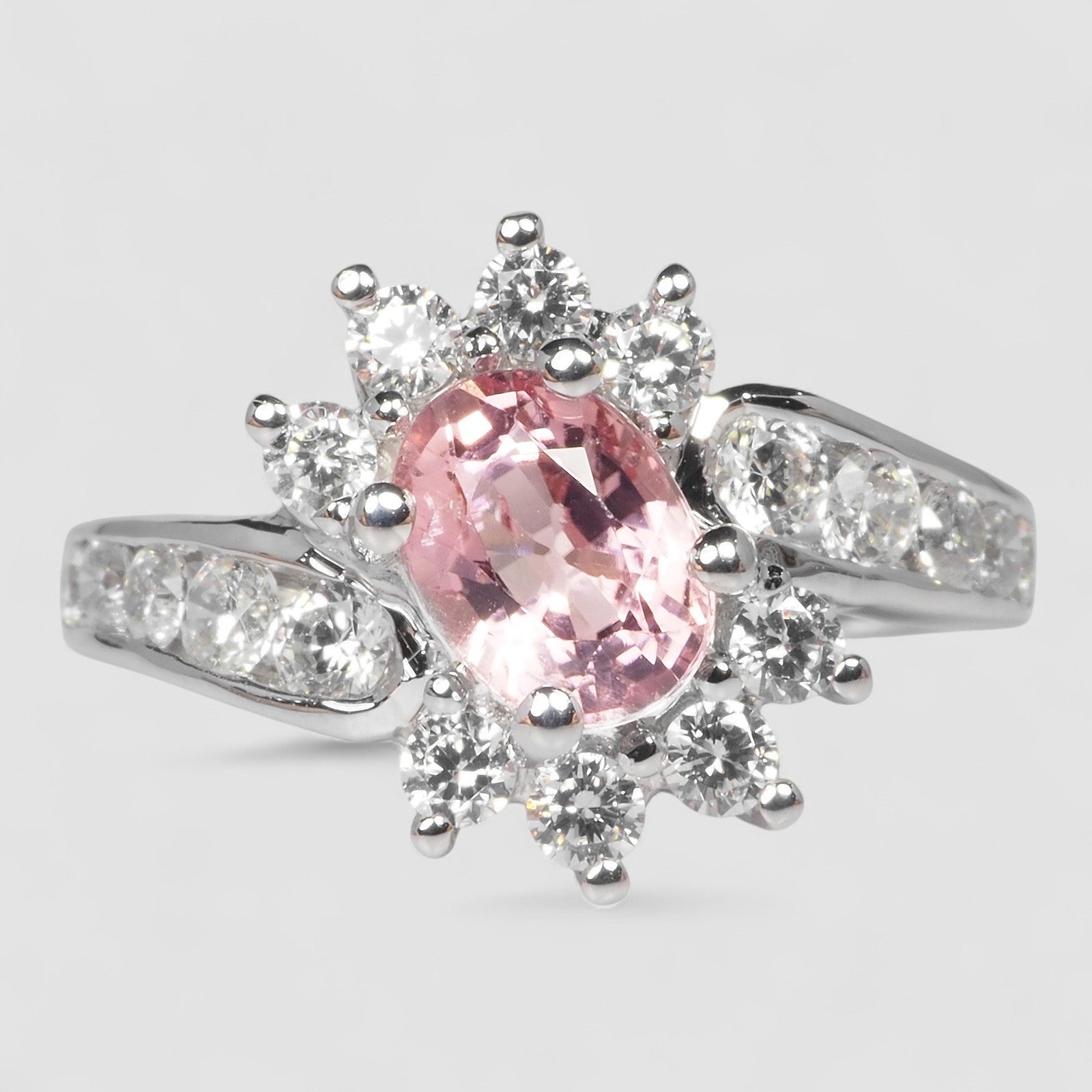 HANDMADE 925 STERLING SILVER WHITE GOLD PLATED PINK TOURMALINE