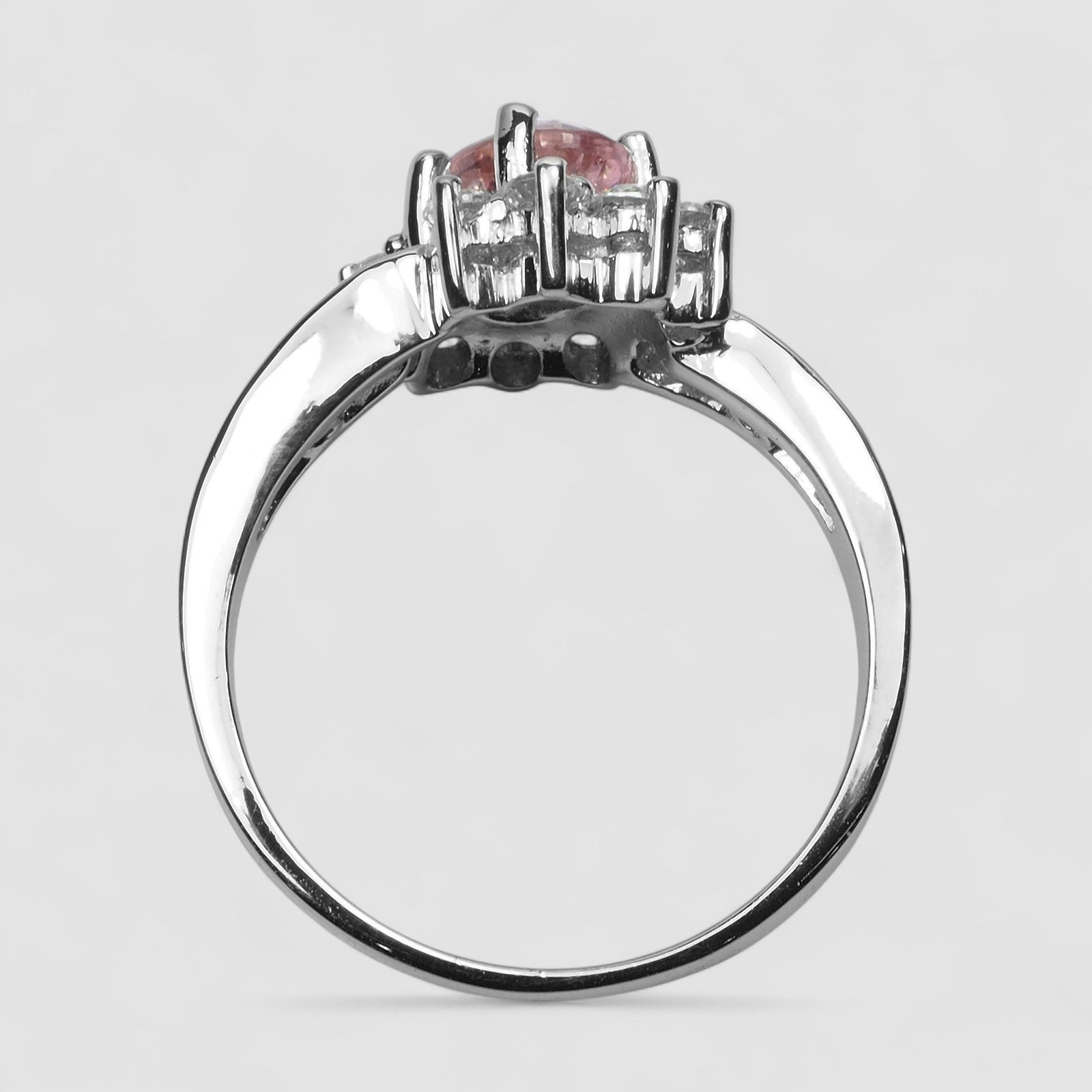 HANDMADE 925 STERLING SILVER WHITE GOLD PLATED PINK TOURMALINE