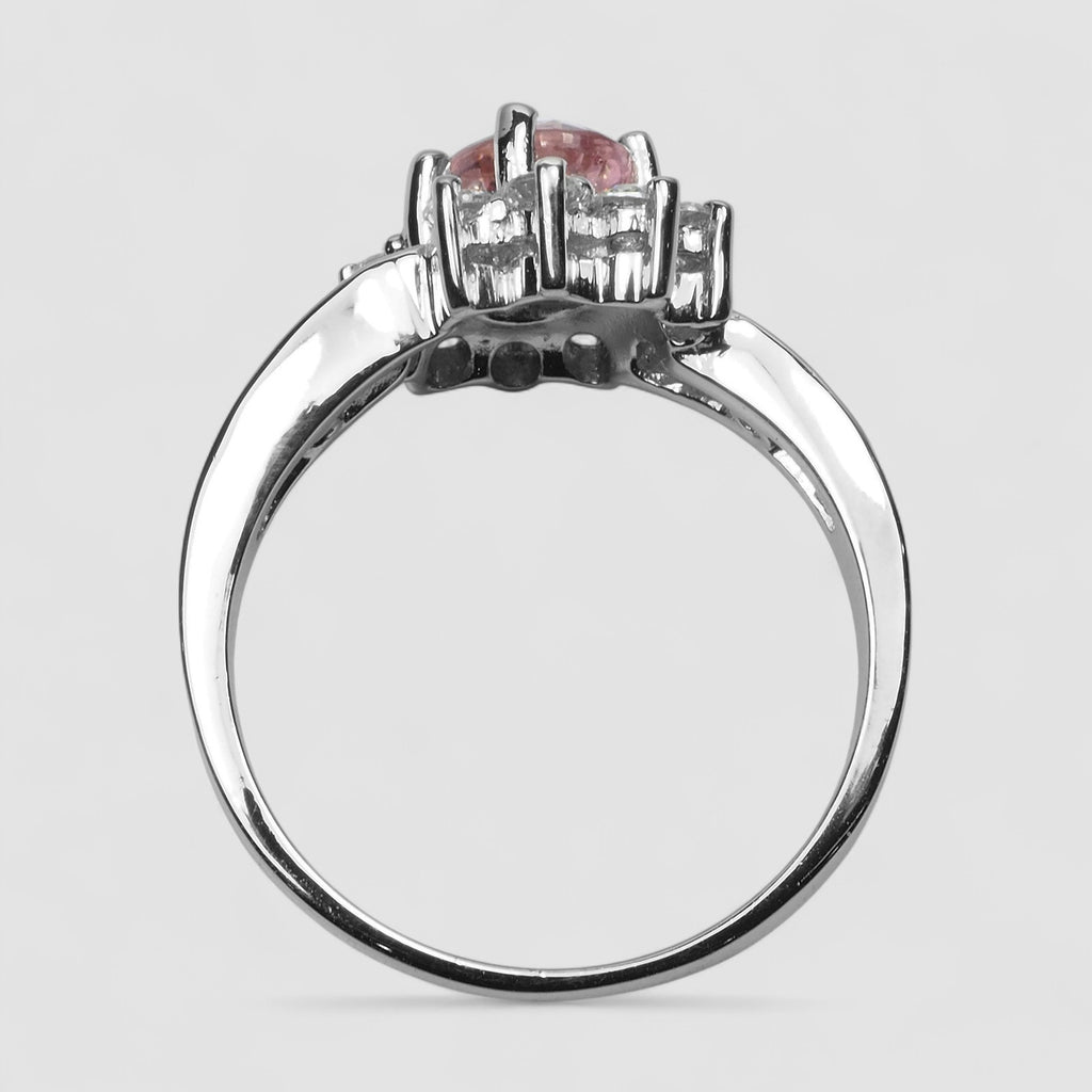 HANDMADE 925 STERLING SILVER WHITE GOLD PLATED PINK TOURMALINE
