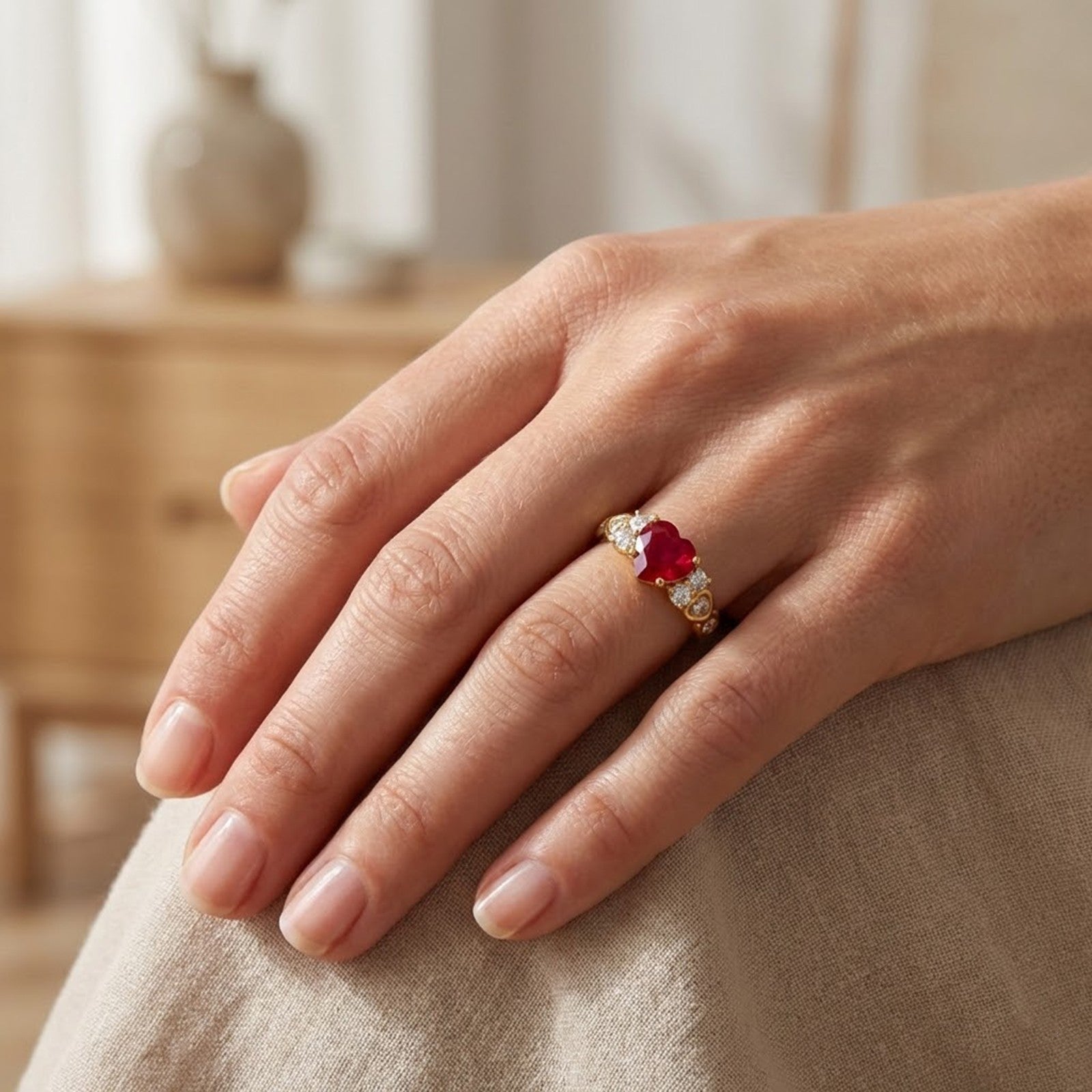 Red Ruby 925 Sterling Silver Ring