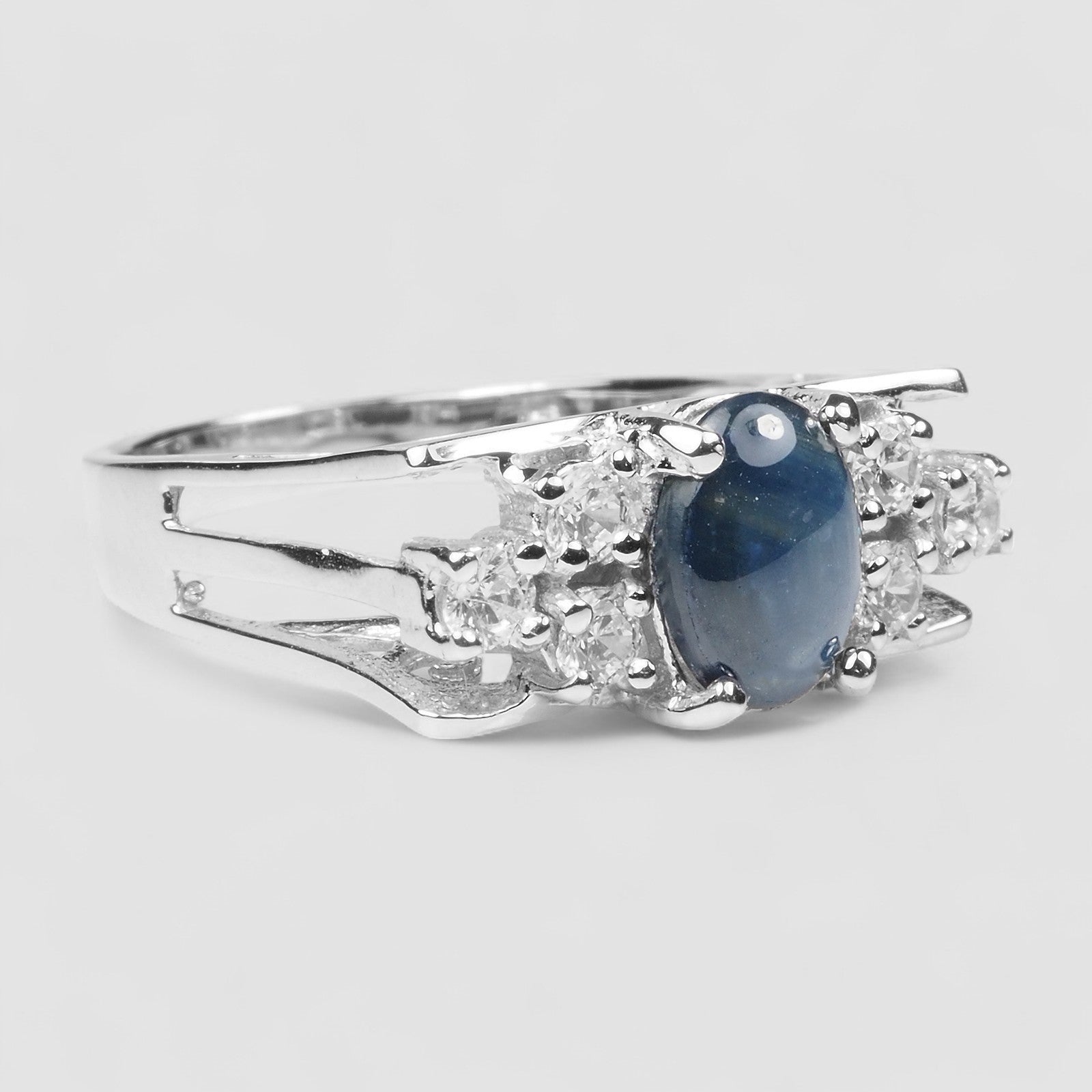 Blue Star Sapphire 925 Sterling Silver Ring
