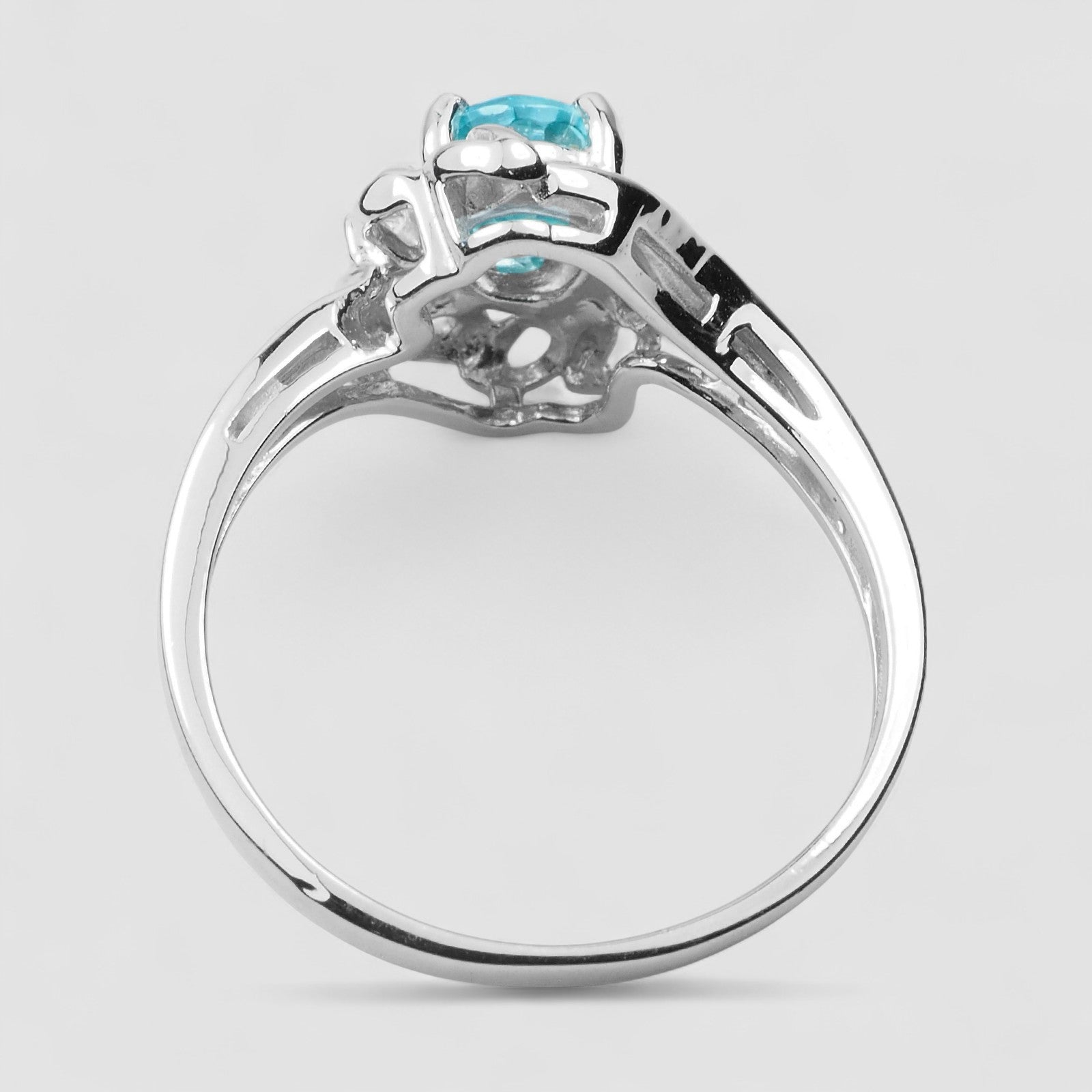 Blue Zircon 925 Sterling Silver Ring