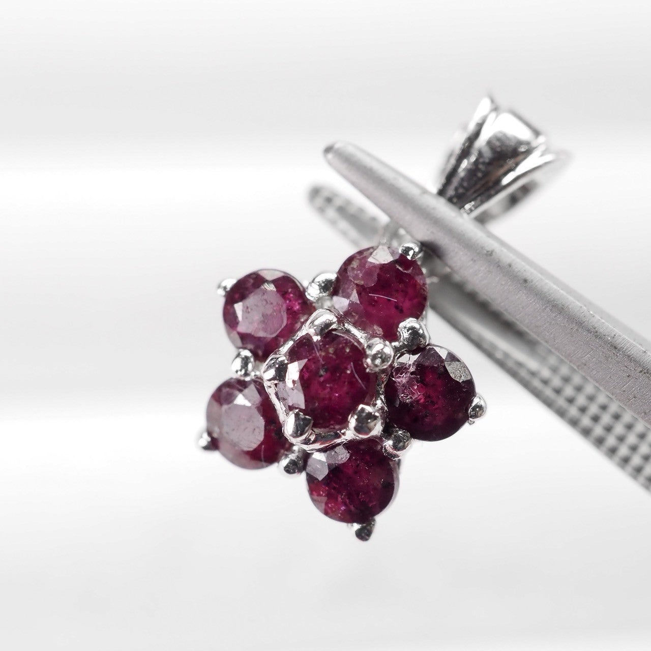 Red Ruby 925 Sterling Silver White Gold Pendants, Minimalist Pendants