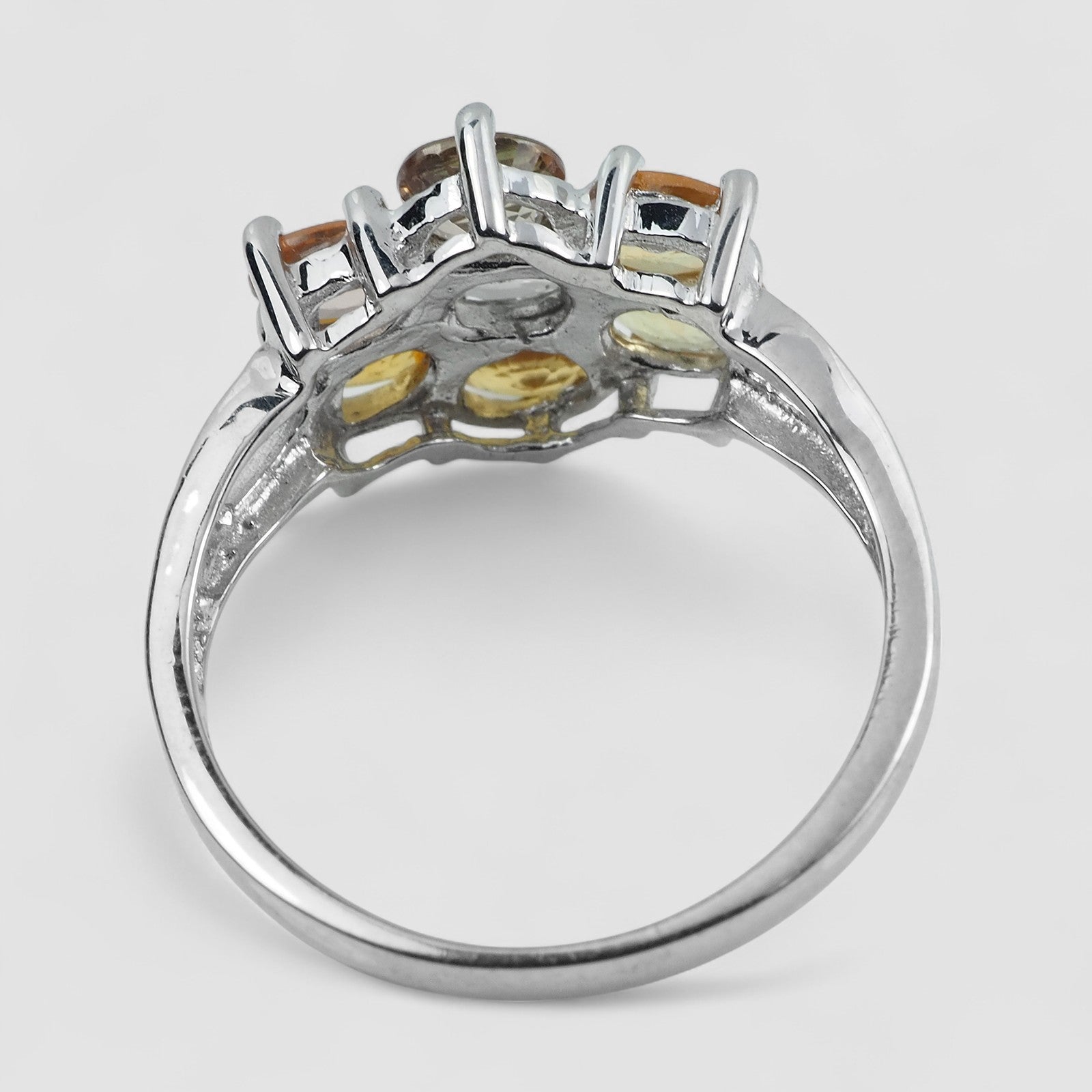 Multicolor Sapphire 925 Sterling Silver Ring, Natural Gemstone, Statement Ring, Free Resizing