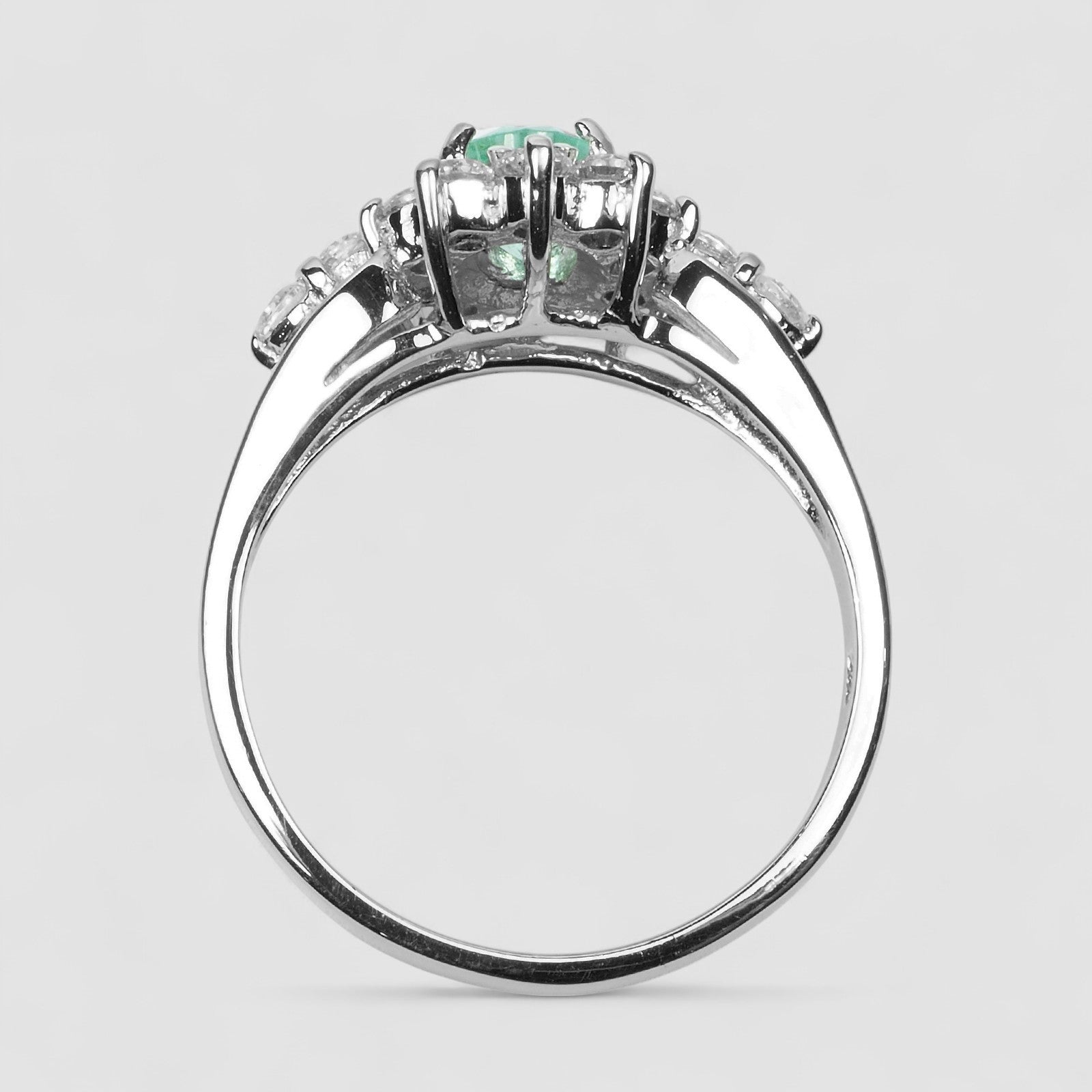 Natural Green Emerald 925 Sterling Silver Ring