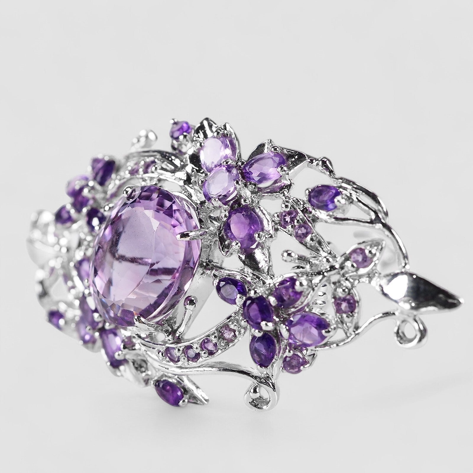 Purple Amethyst 925 Sterling Silver White Gold Hair Clip, Dainty Everyday Hair Clip , Gift for Her
