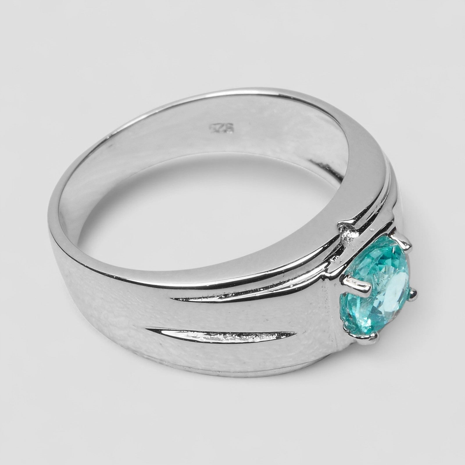 Neon Blue Paraiba Tourmaline 925 Sterling Silver Ring