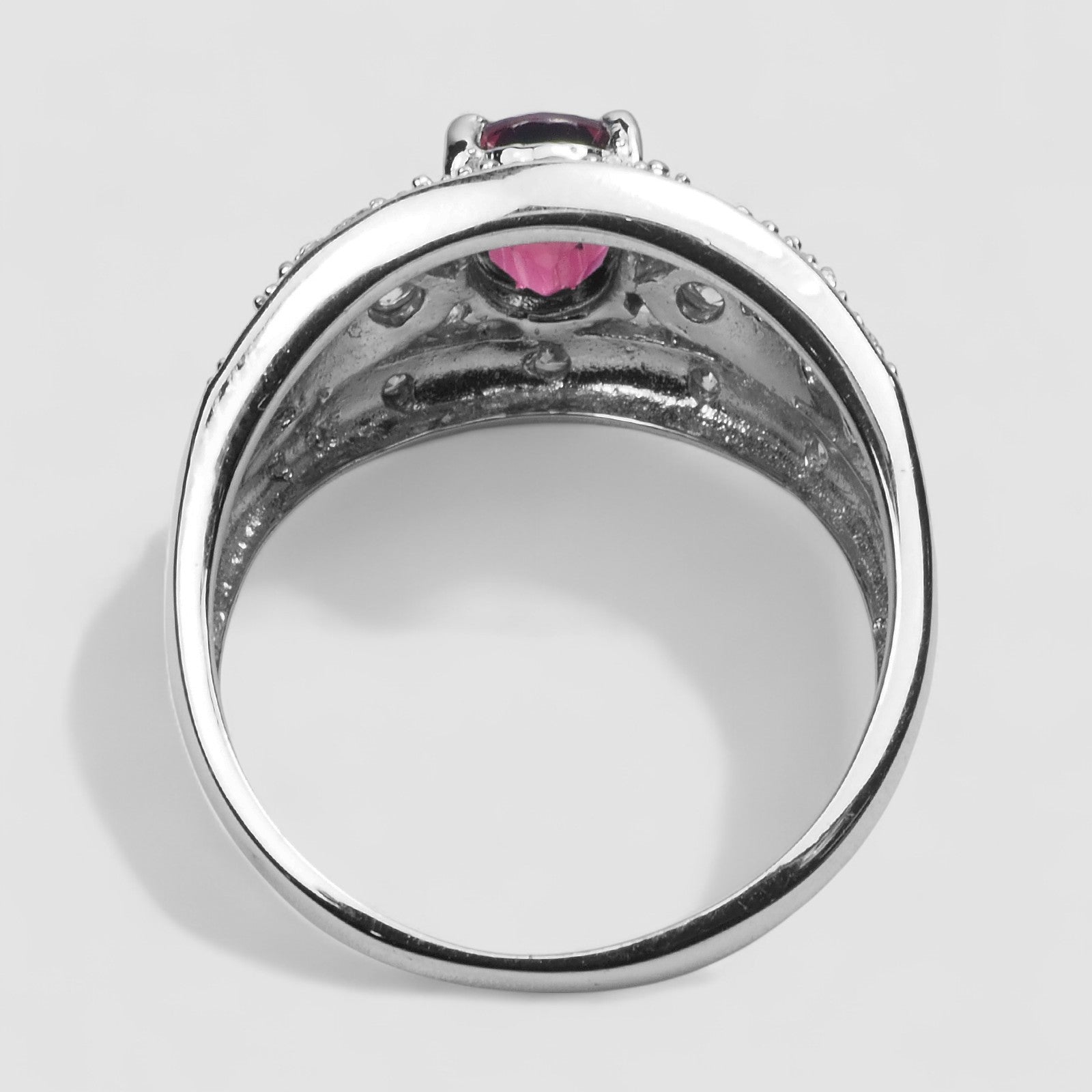 Neon Pink Tourmaline 925 Sterling Silver Ring