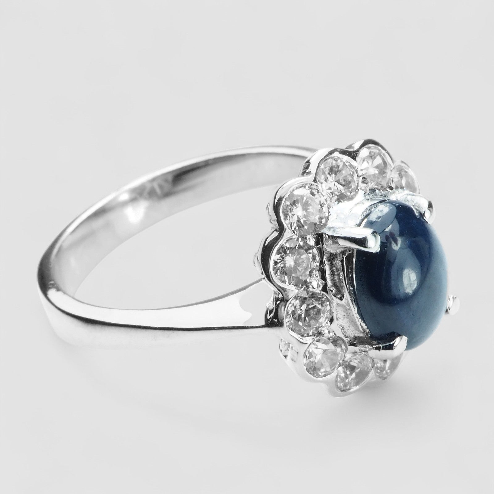 Blue Star Sapphire 925 Sterling Silver Ring
