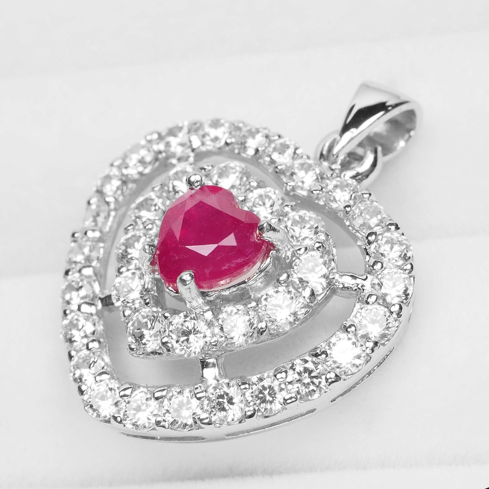 Red Ruby 925 Sterling Silver Pendants