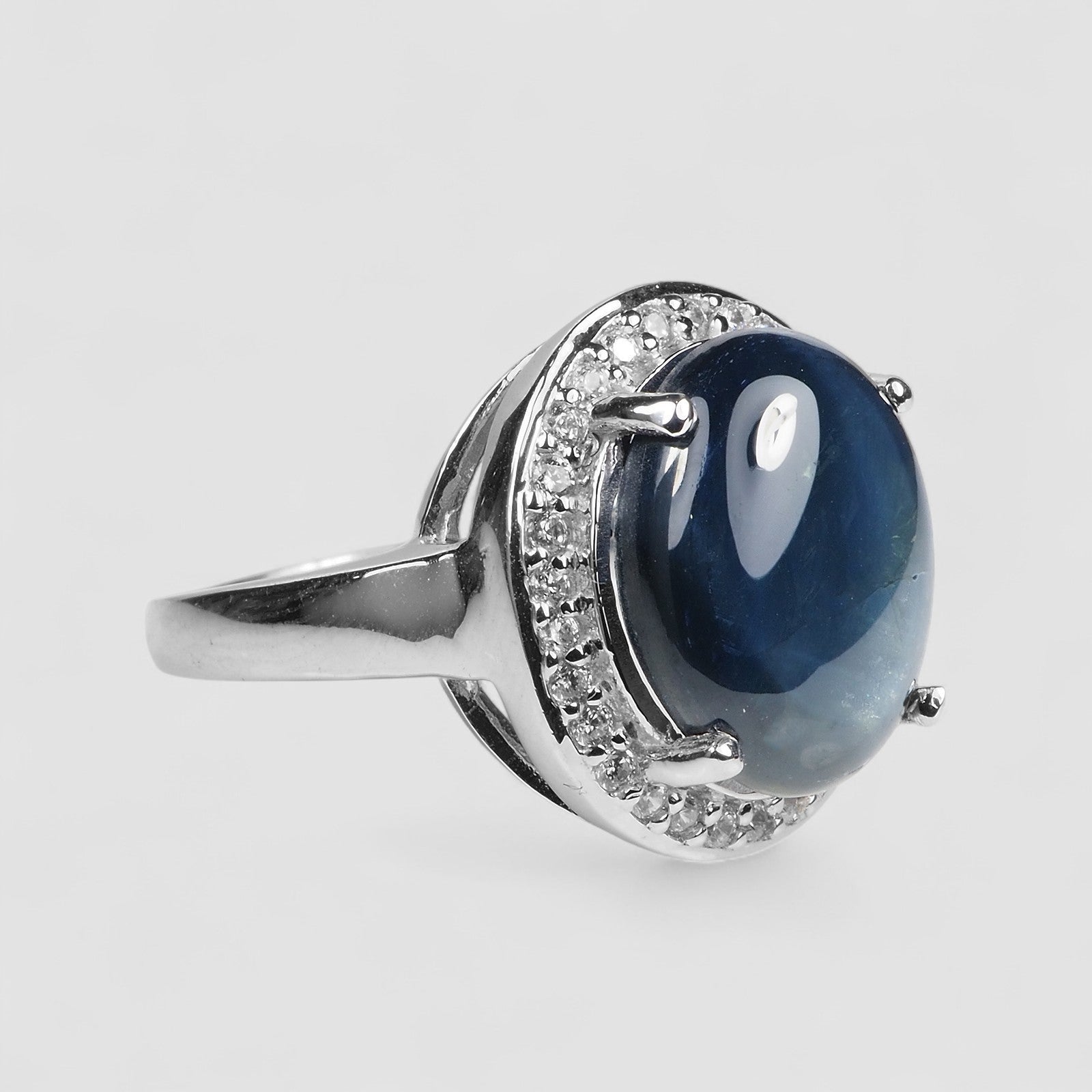 Blue Star Sapphire 925 Sterling Silver Ring