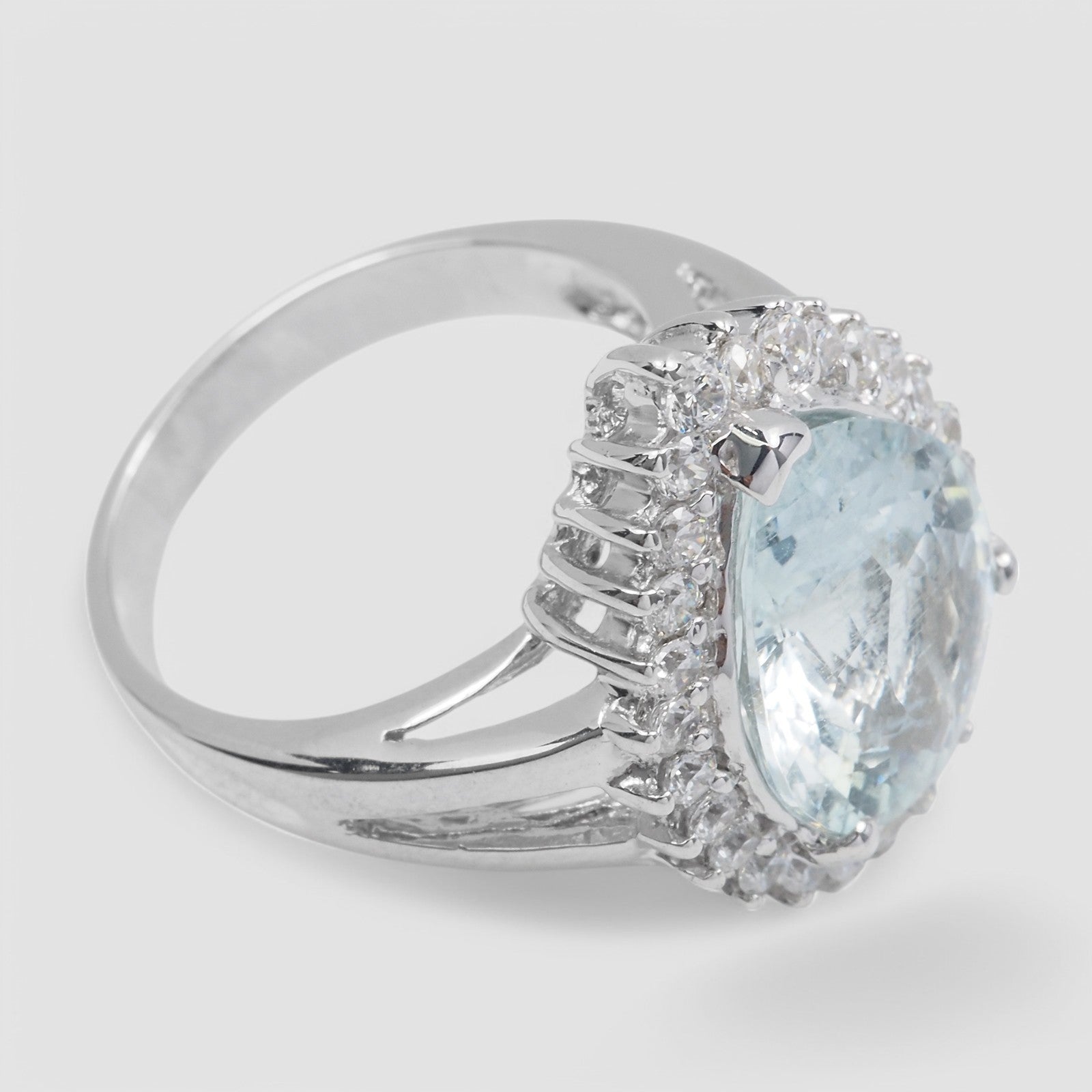 Blue Aquamarine 925 Sterling Silver Ring