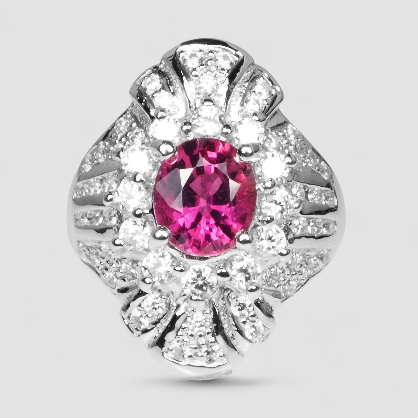 Gleaming Pink Tourmaline 925 Sterling Silver Ring