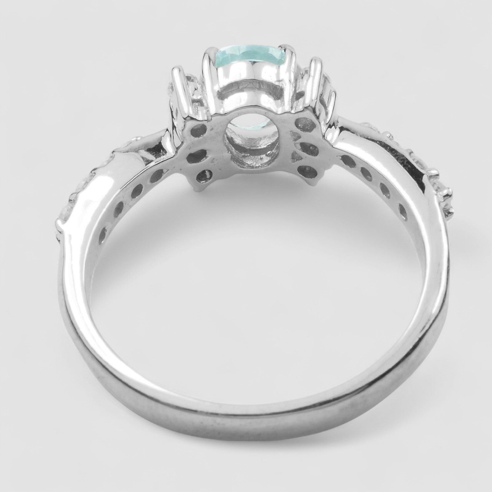 Blue Aquamarine 925 Sterling Silver Ring