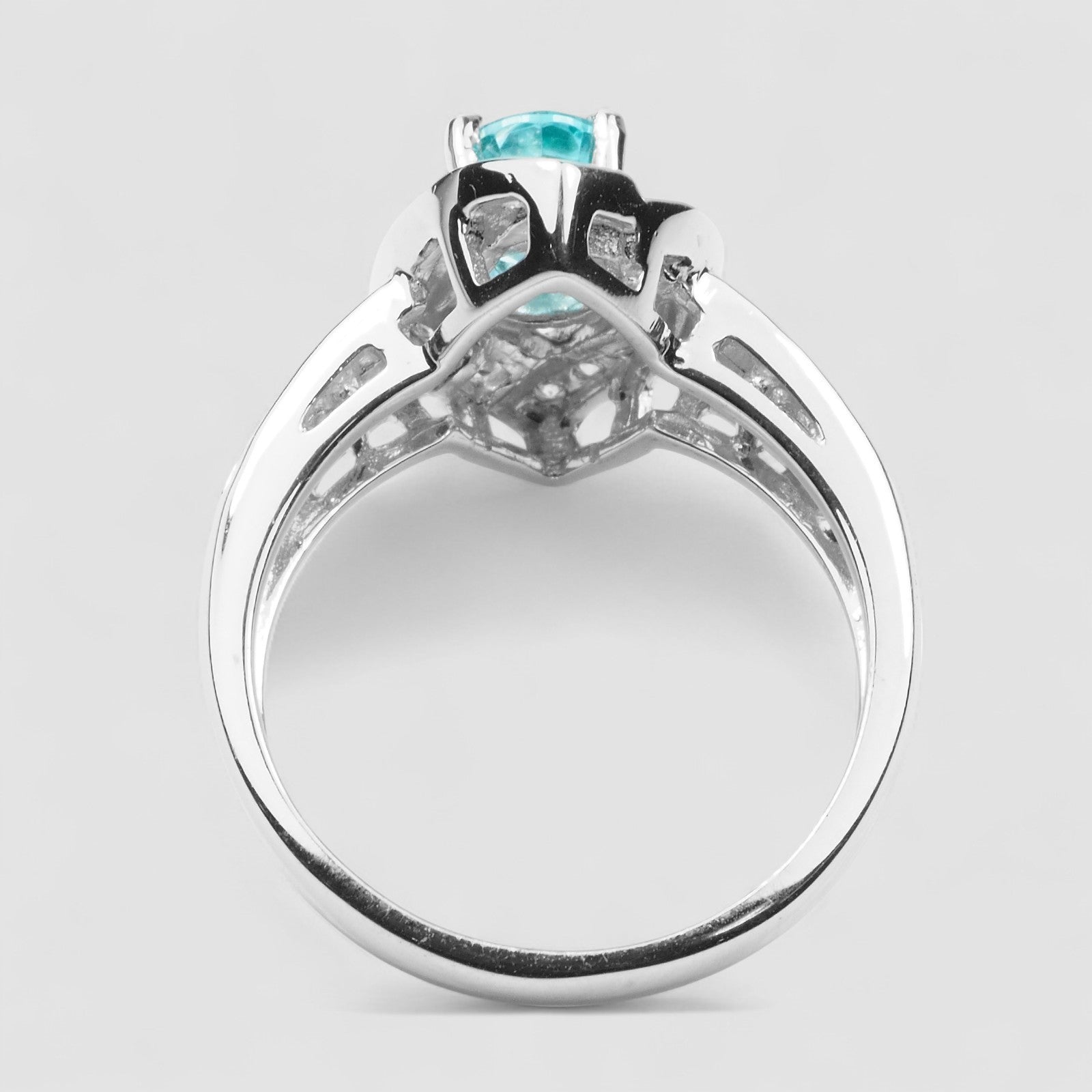 Blue Zircon 925 Sterling Silver Ring