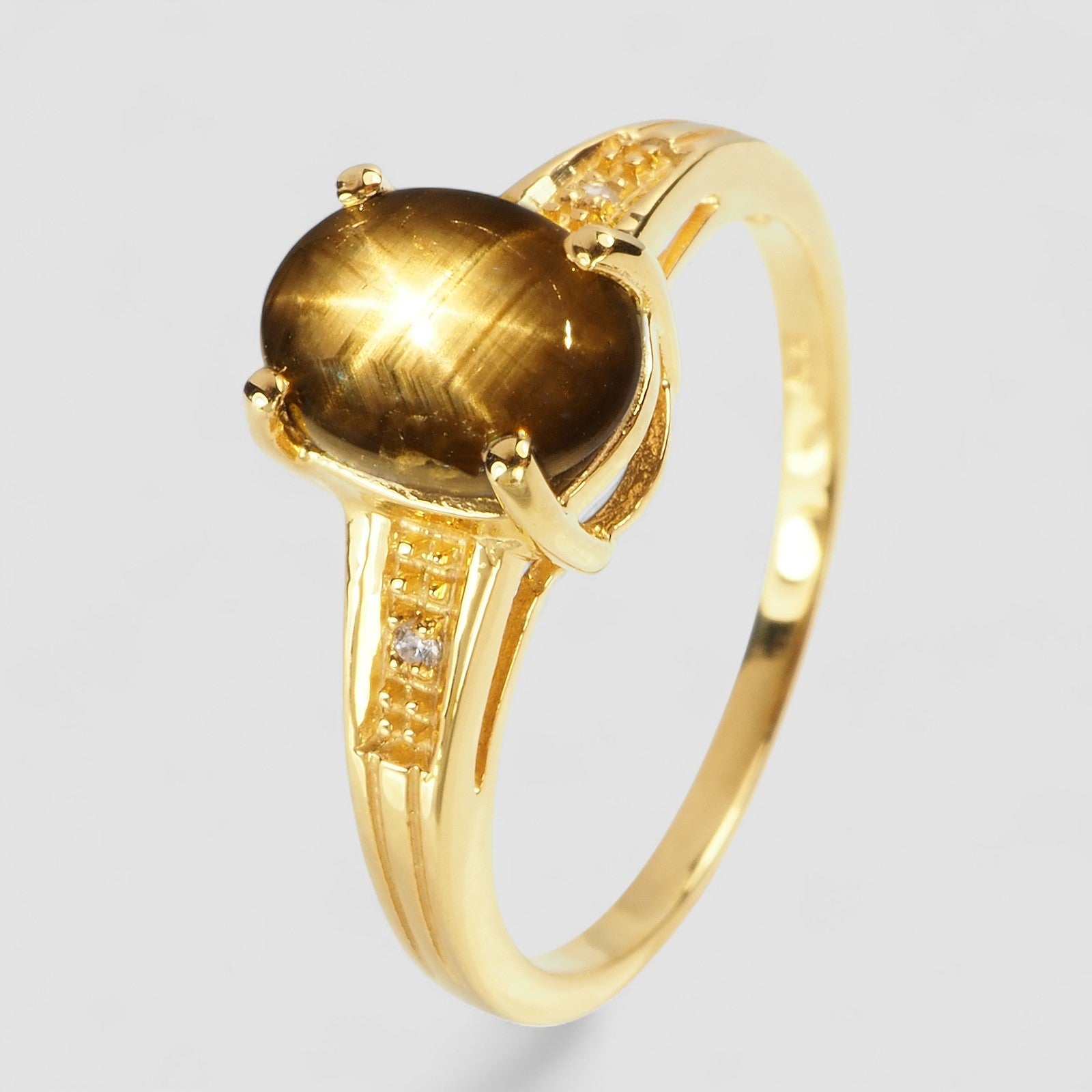 925 Sterling Silver White Gold Rings Black Star Six Rays Sapphire