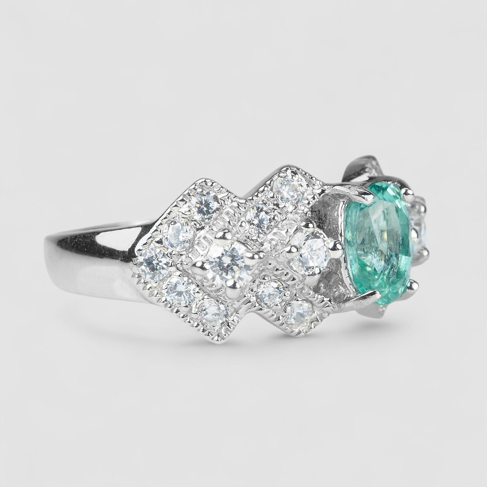 Green Emerald 925 Sterling Silver Ring