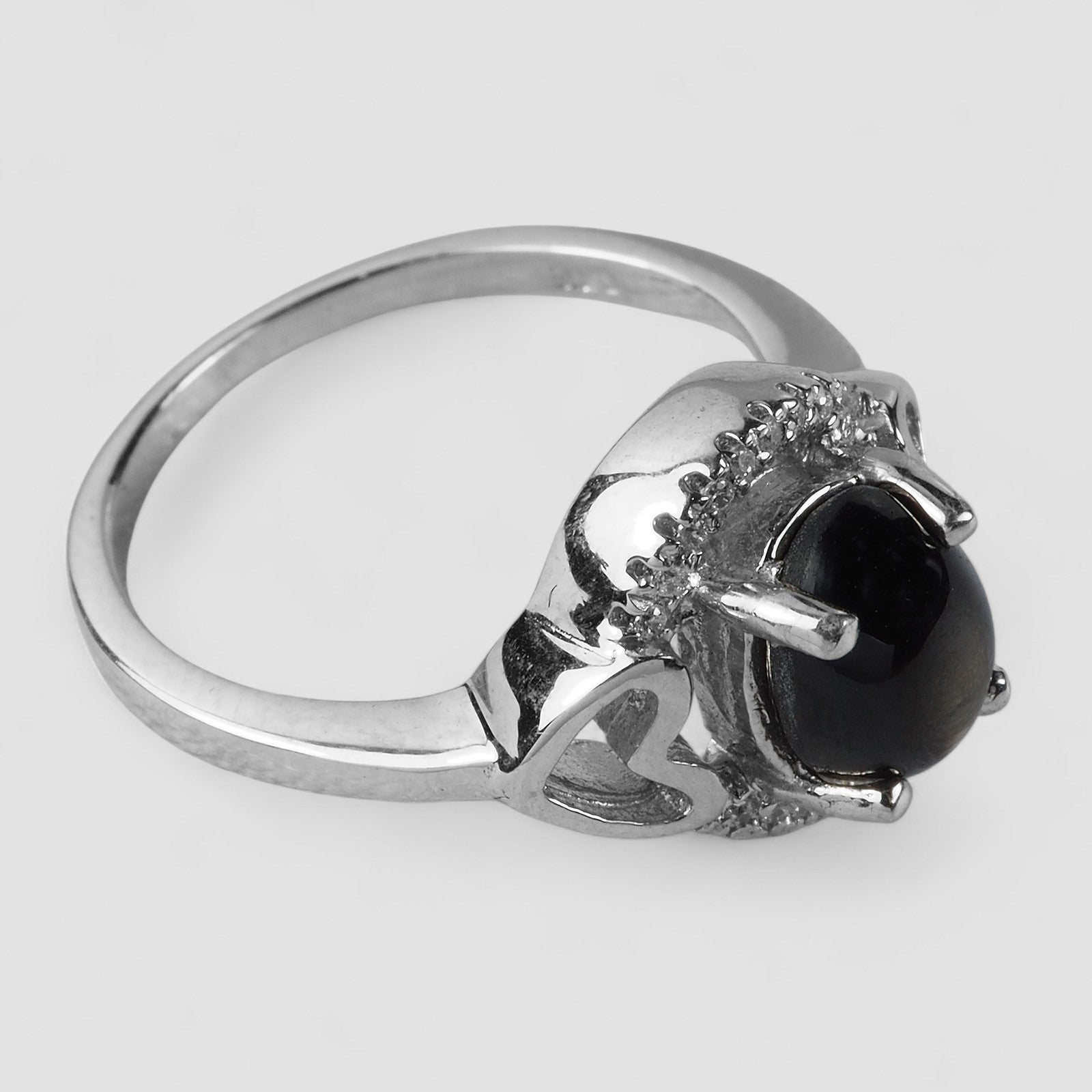 Black Star Sapphire 925 Sterling Silver Ring, Natural Sapphire , Dainty Everyday Ring