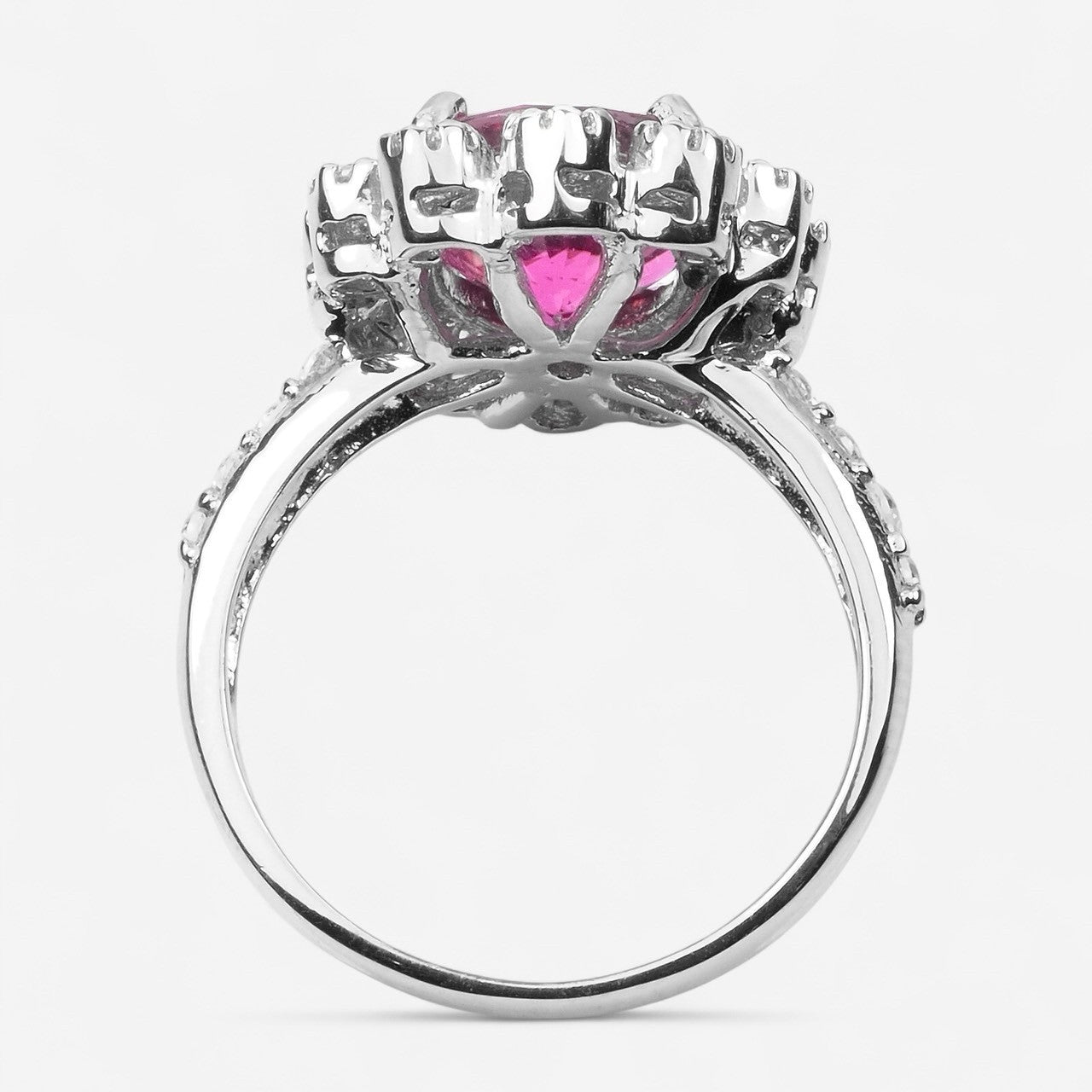 FLORAL PINK RUBELLITE TOURMALINE HANDMADE FINE RING