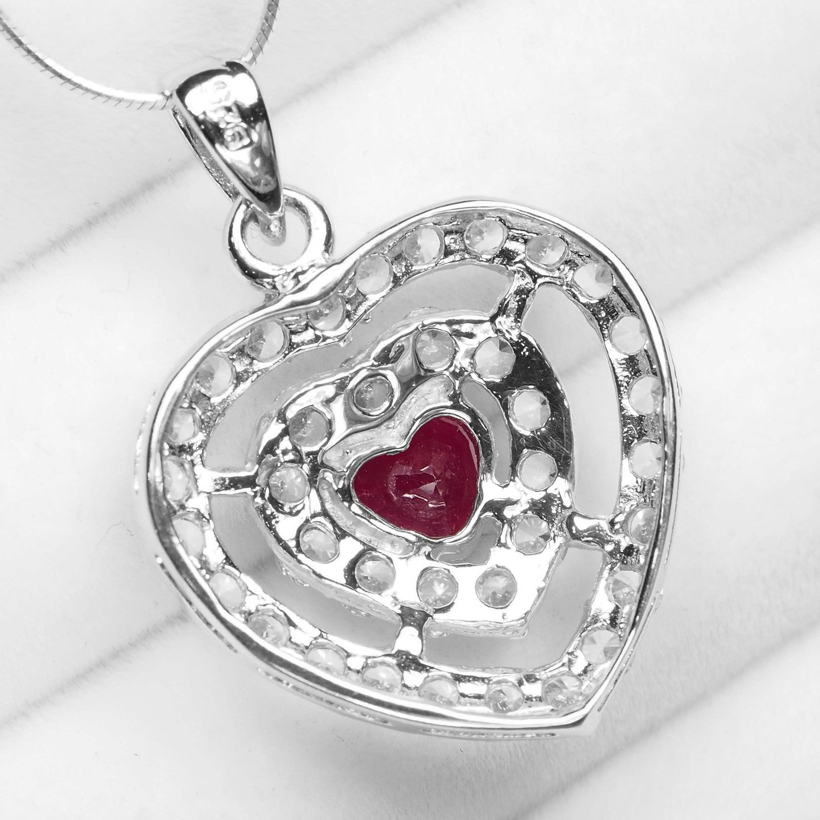 Red Ruby 925 Sterling Silver Pendants