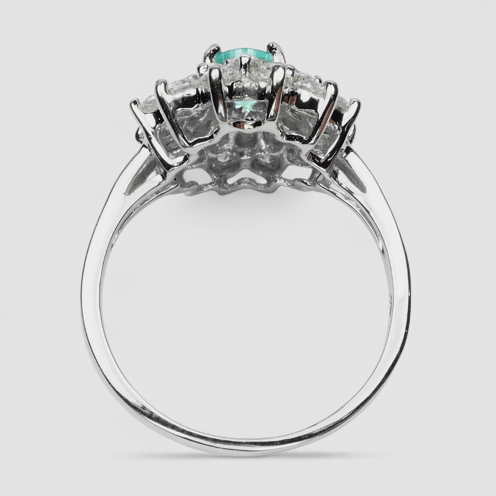 925 Sterling Silver Ring Green Emerald