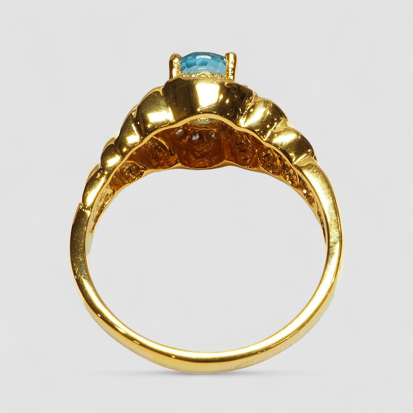 Blue Zircon 925 Sterling Silver Ring