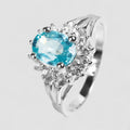 Blue Zircon 925 Sterling Silver Ring