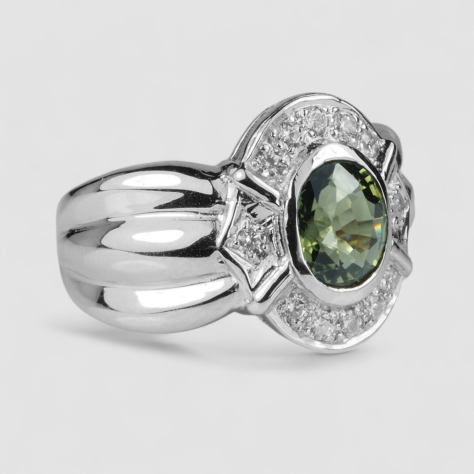Green Tourmaline 925 Sterling Silver Ring
