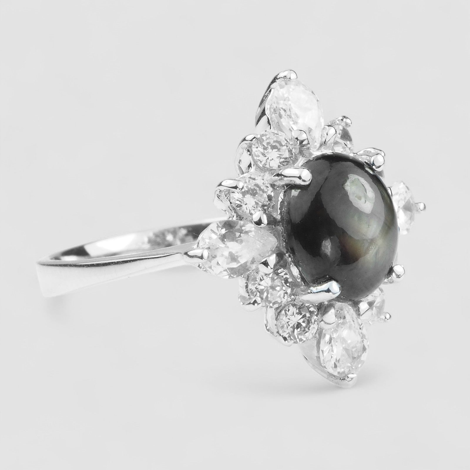 Black Star Sapphire 925 Sterling Silver Ring