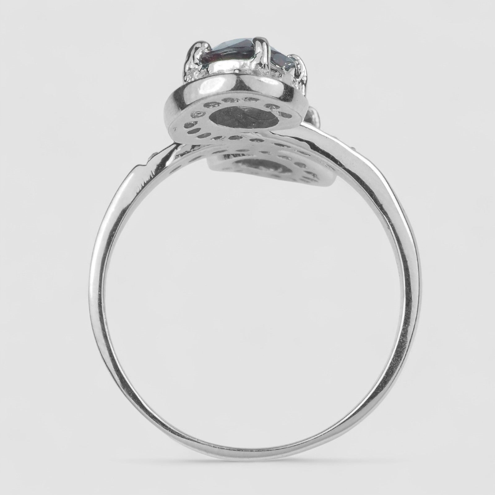 Duo Stone Red Spinel 925 Sterling Silver Ring
