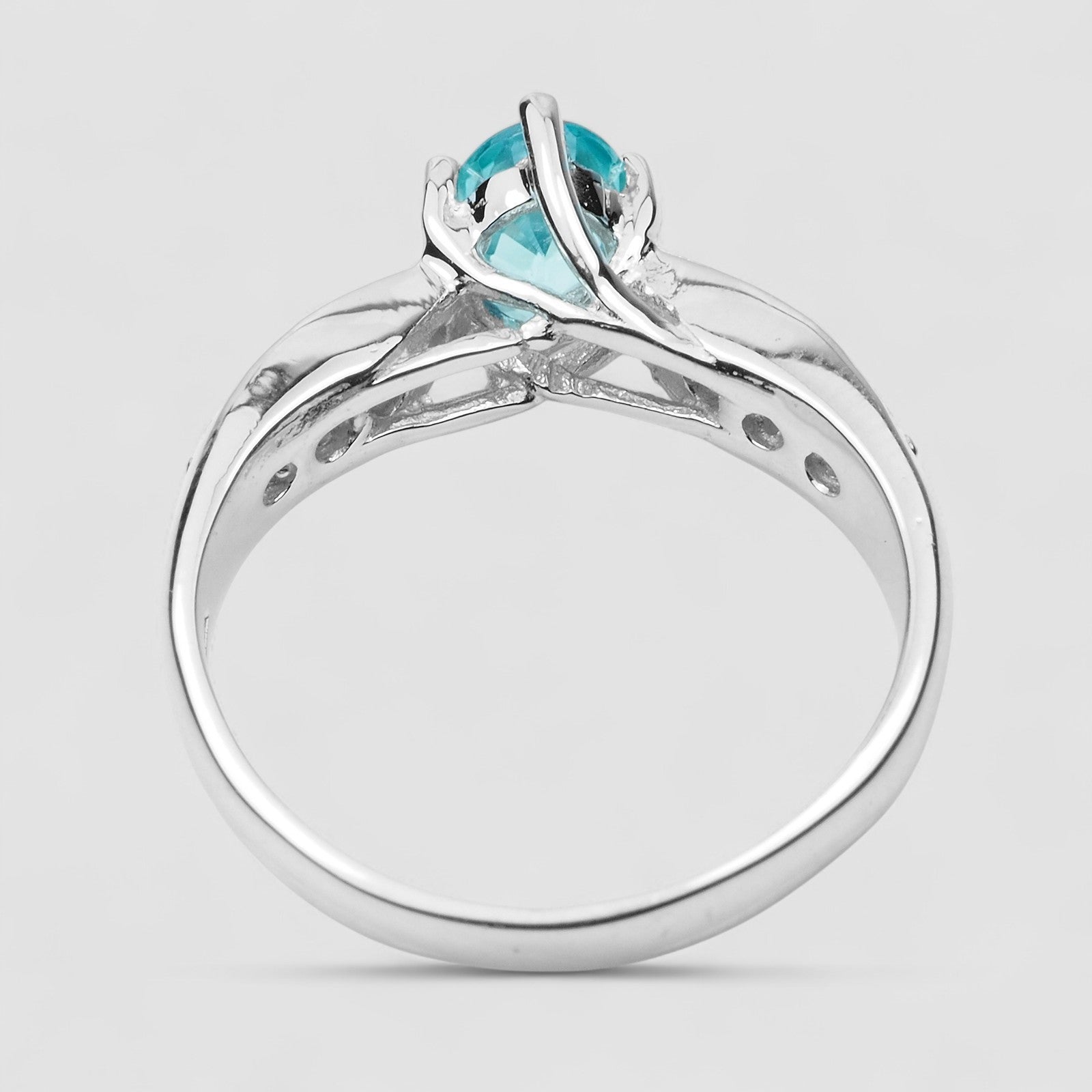 Blue Zircon 925 Sterling Silver Ring