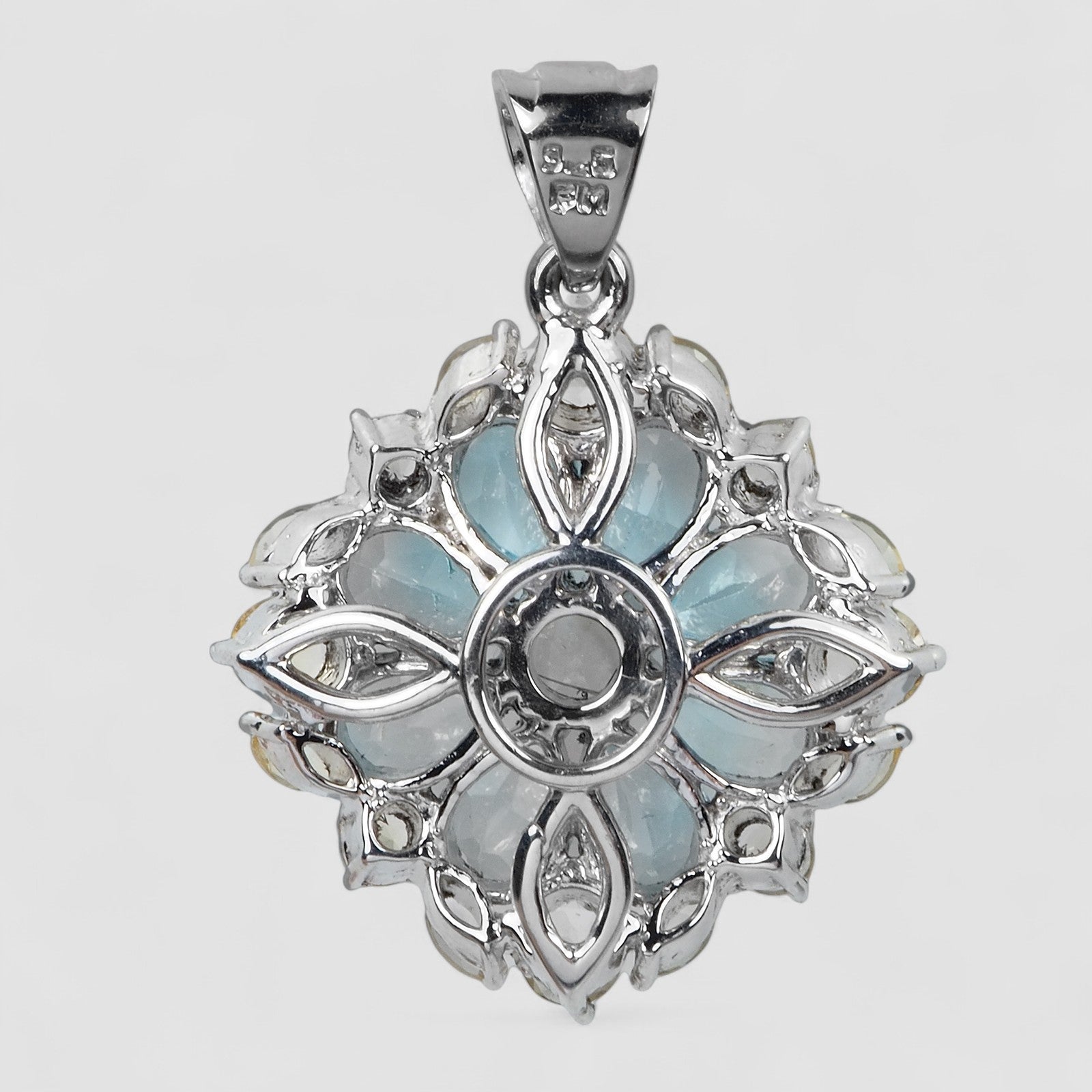 Blue Aquamarine 925 Sterling Silver Pendants, 925 Unique Gift for Her, Natural Gemstone