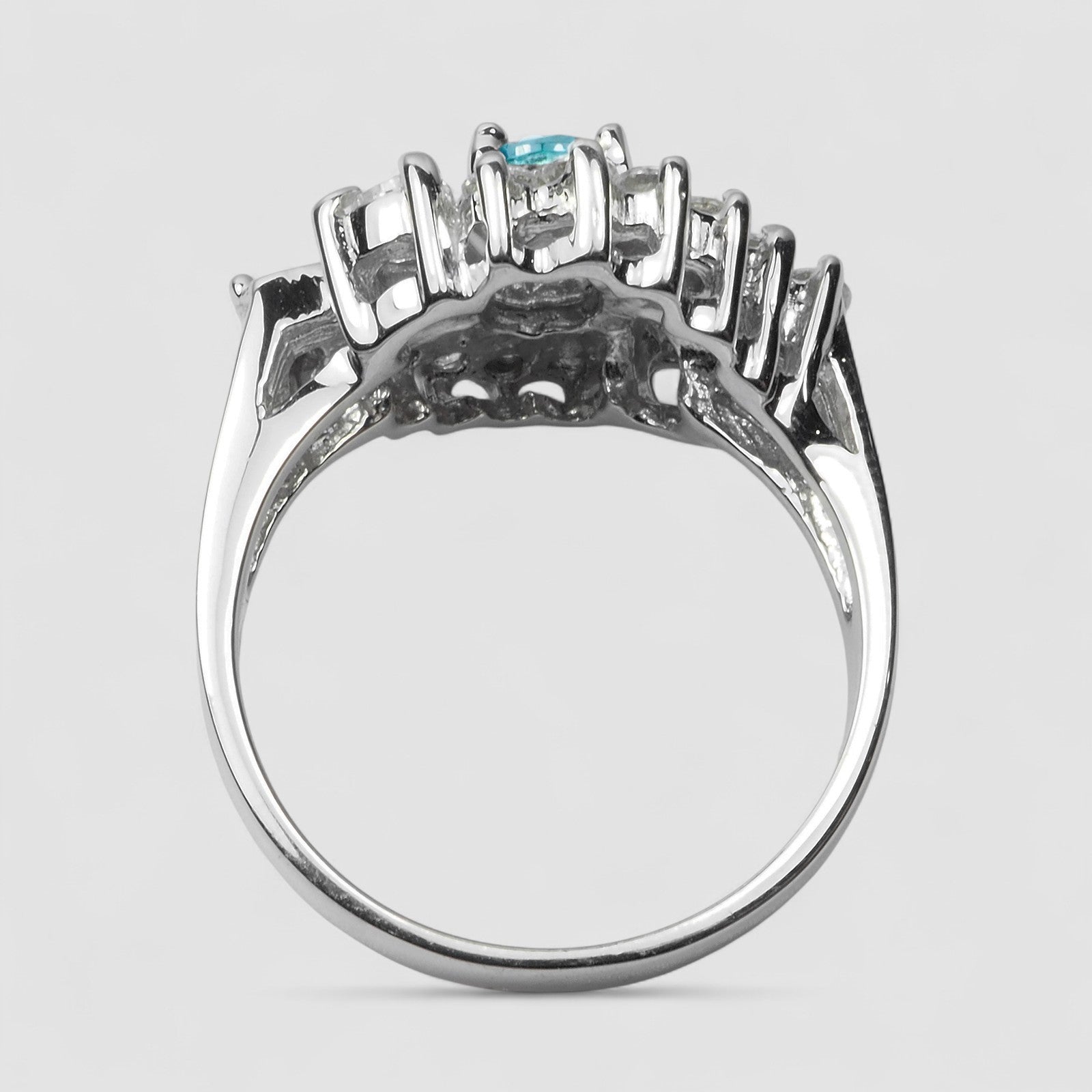 Blue Zircon 925 Sterling Silver Ring