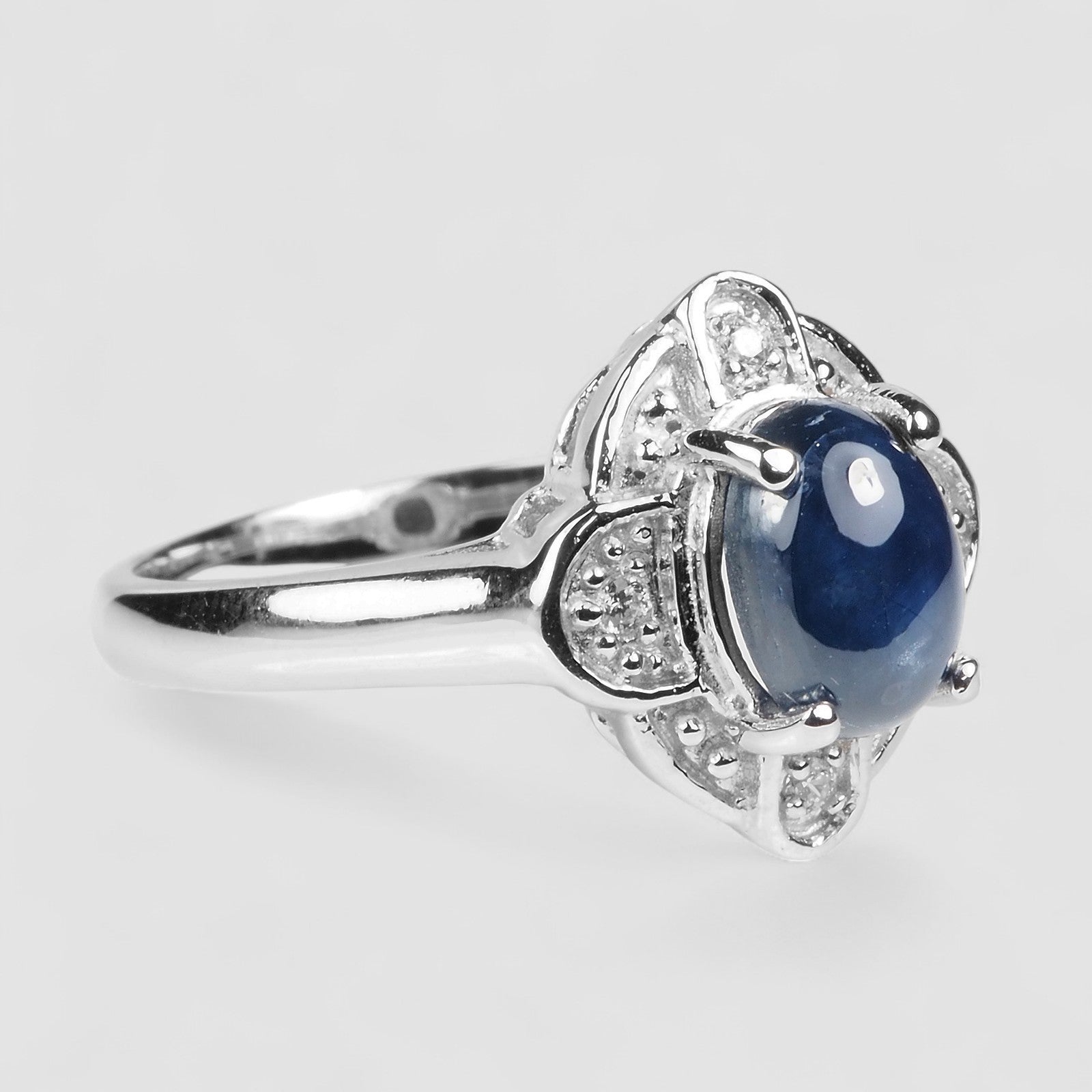 Blue Star Sapphire 925 Sterling Silver Ring