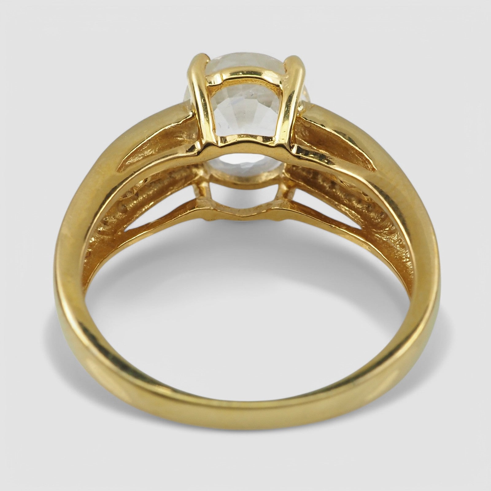 Blue Aquamarine 24K Gold 925 Sterling Silver Rings