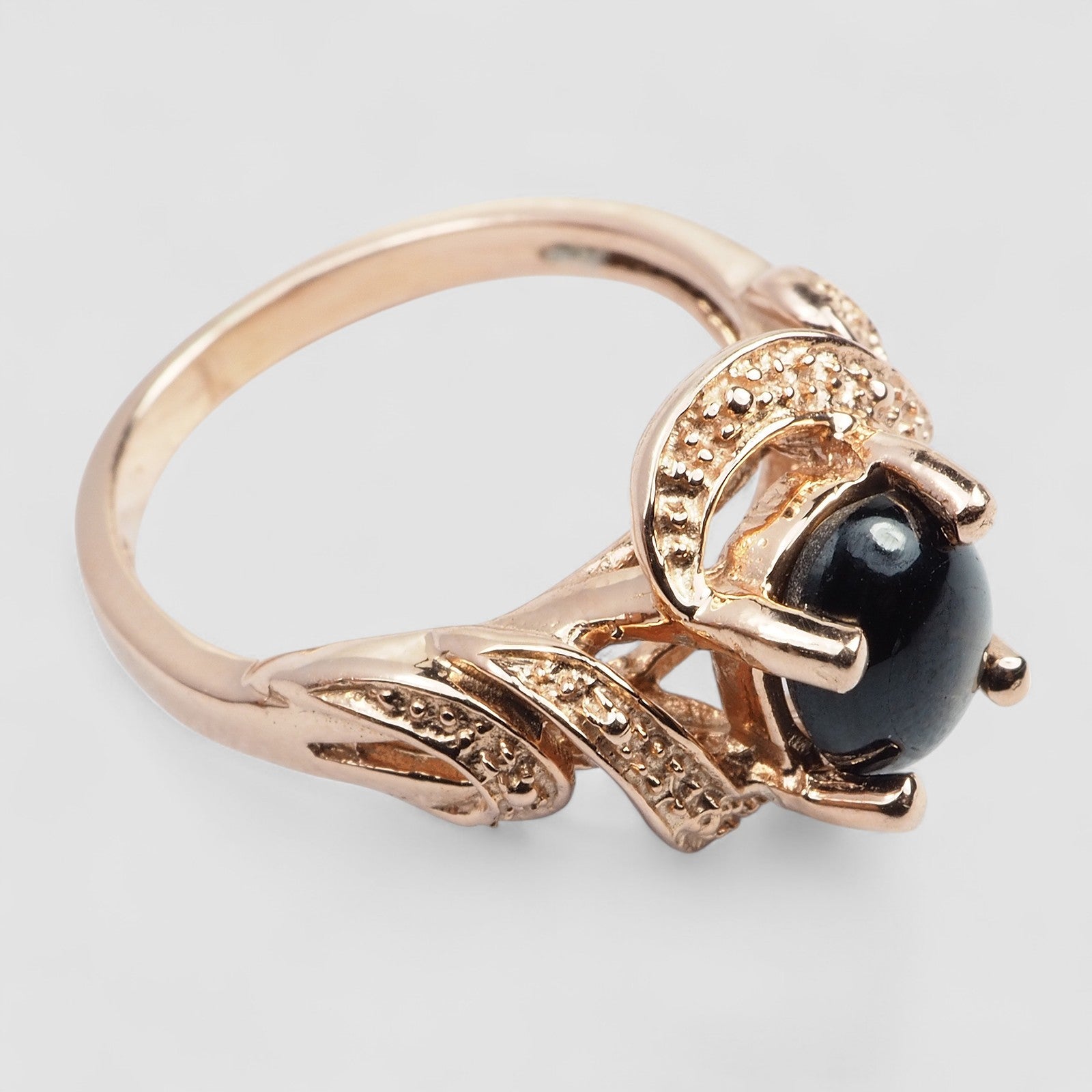 Black Star Sapphire 925 Sterling Silver Ring, Minimalist Everyday Gemstone Ring, Gift for Her, Free Resizing