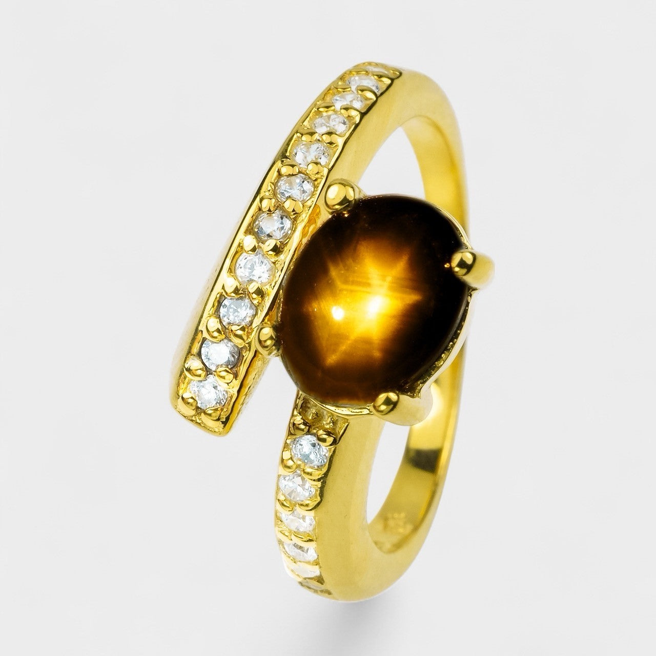 24K GOLD 925 STERLING SILVER RINGS BLACK STAR THAILAND