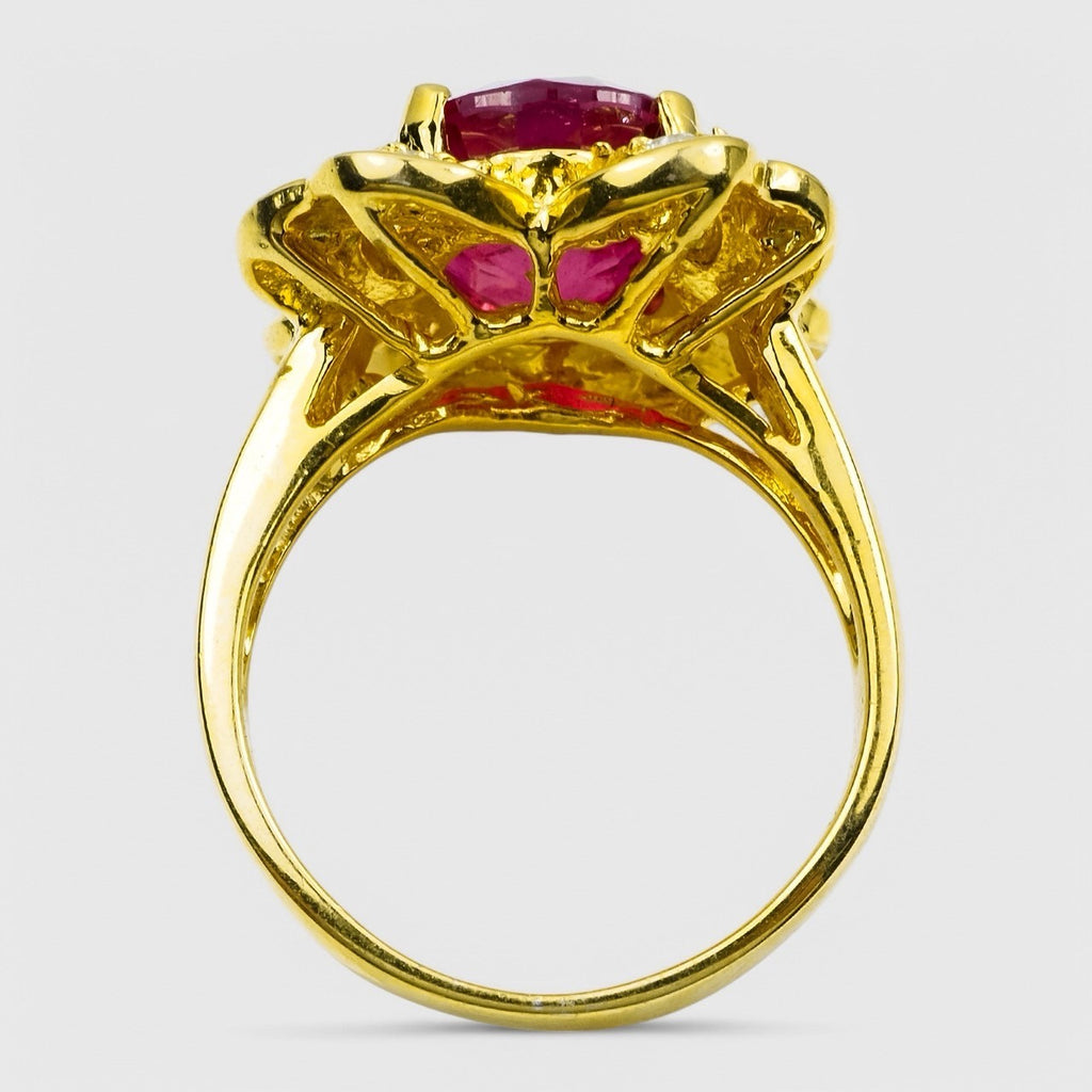 VINTAGE FINE RINGS PINK RUBY OVAL