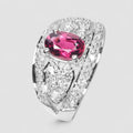 Neon Pink Tourmaline 925 Sterling Silver Ring