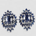 Blue Sapphire 925 Sterling Silver Earrings, Birthday Gift, Dainty Earrings