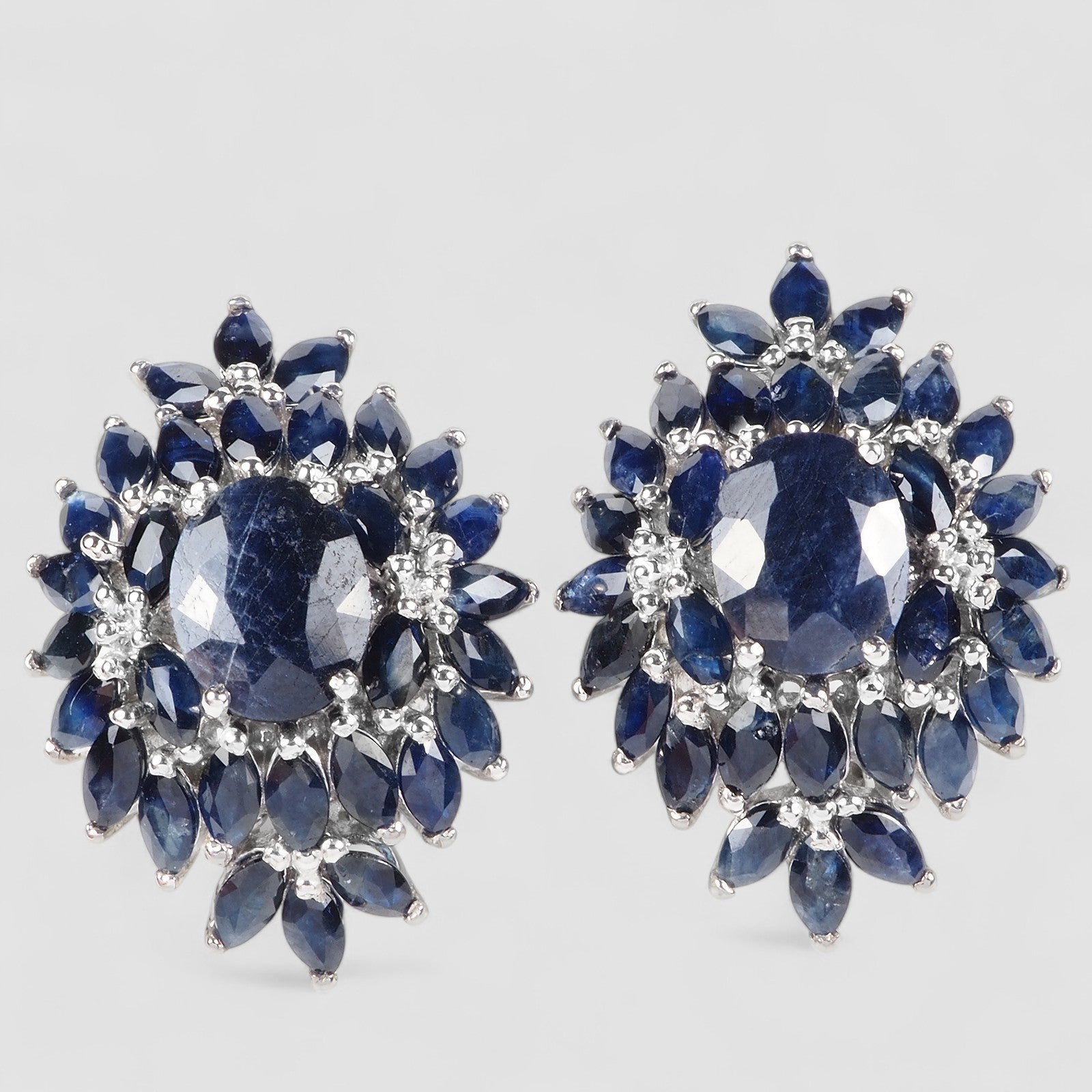 Blue Sapphire 925 Sterling Silver Earrings, Birthday Gift, Dainty Earrings