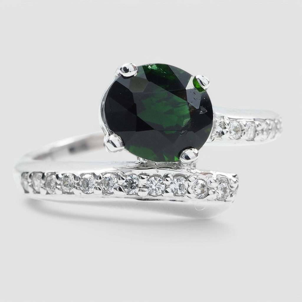 GREEN TSAVORITE GARNET 925 STERLING SILVER RING