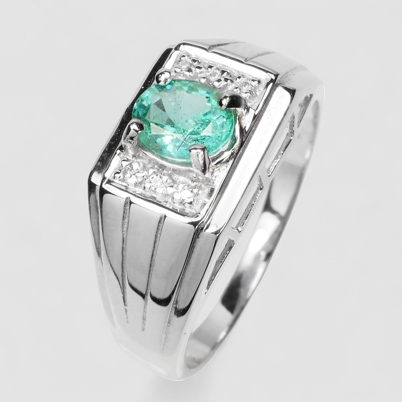 Vivid Green Emerald Handmade Ring