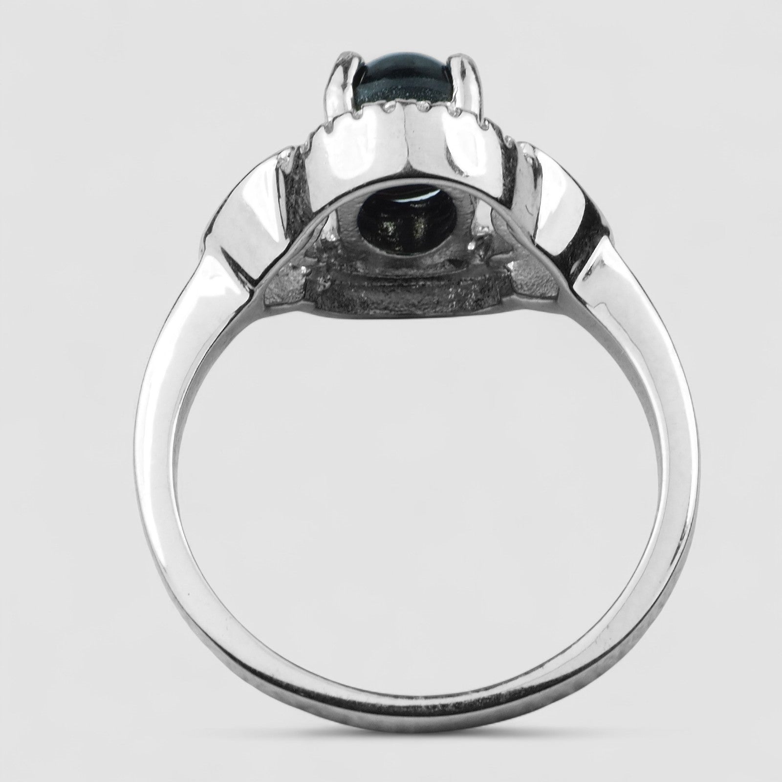 Black Star Sapphire 925 Sterling Silver Ring, Natural Sapphire , Dainty Everyday Ring
