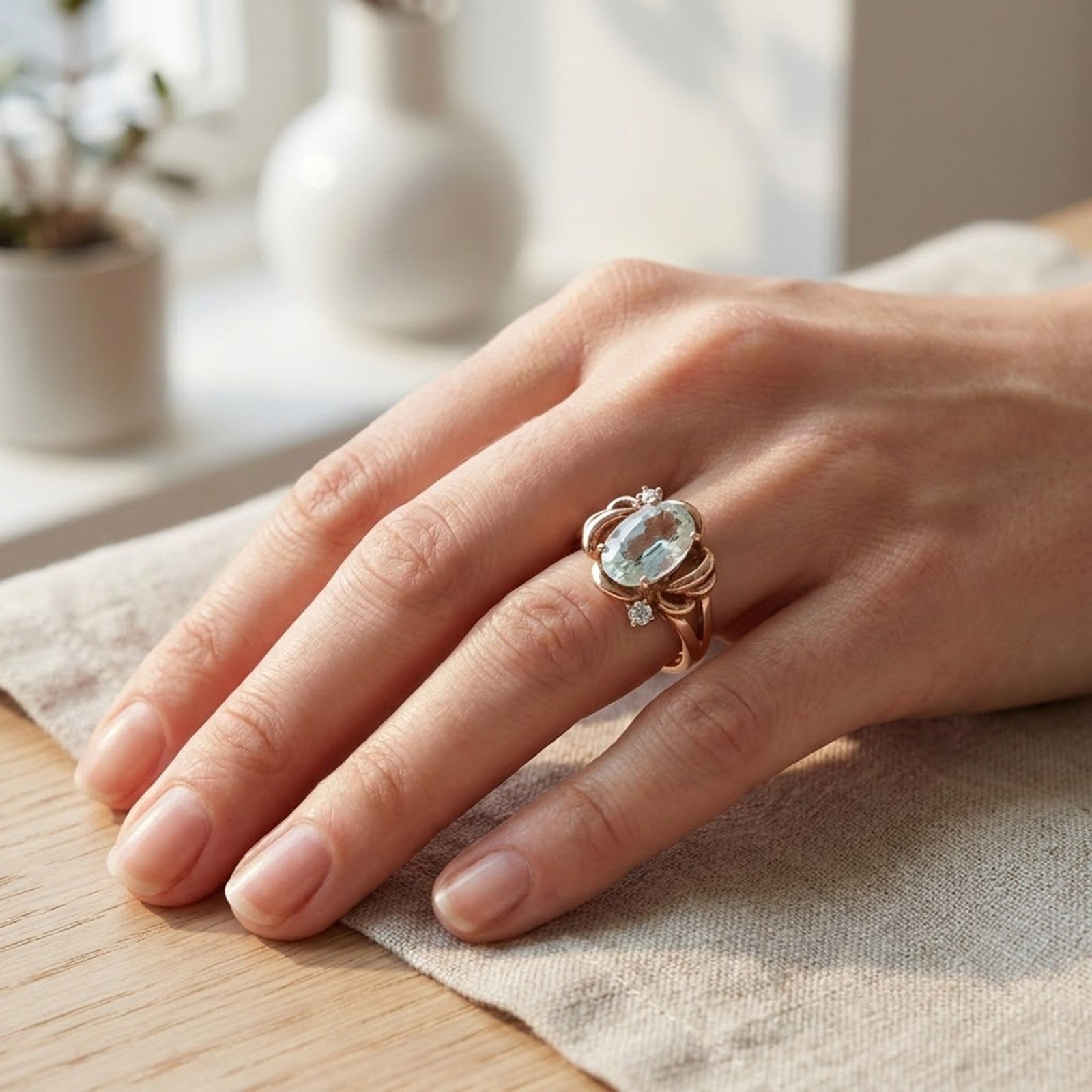 White Zircon Ring