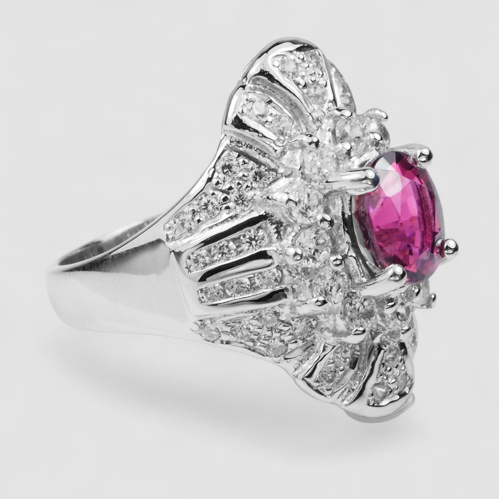 Gleaming Pink Tourmaline 925 Sterling Silver Ring