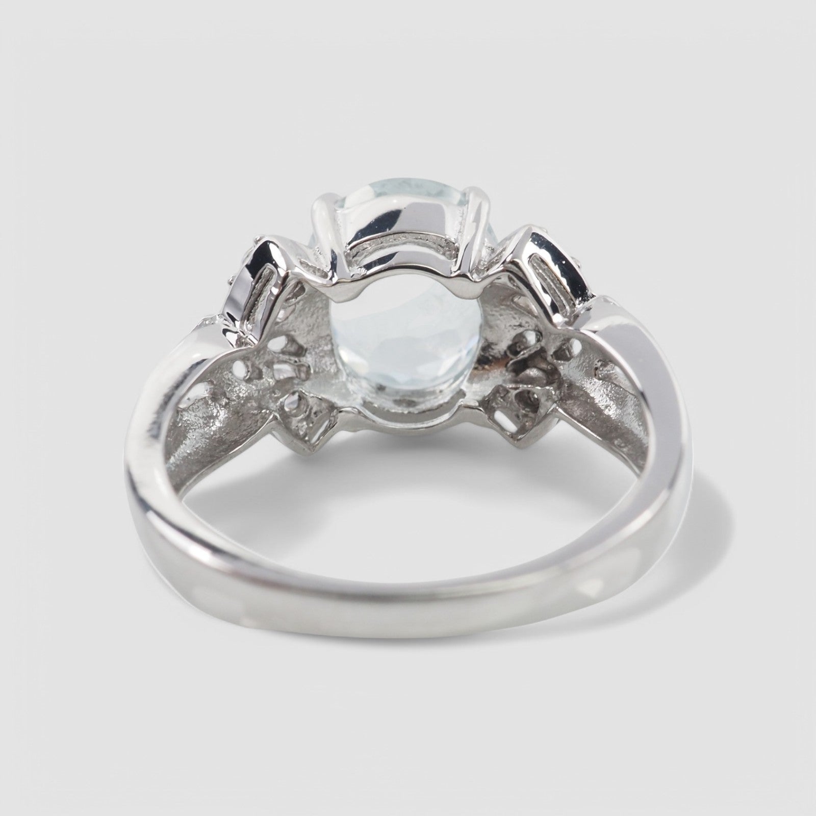 Blue Aquamarine 925 Sterling Silver Ring