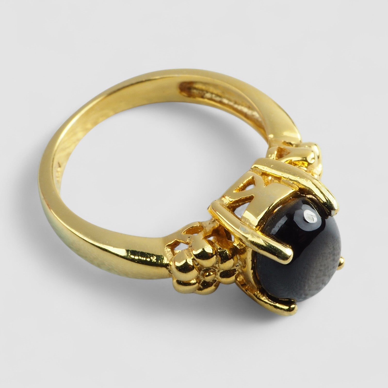Black Star Sapphire 925 Sterling Silver Ring, Simple Everyday Ring, Free Resizing